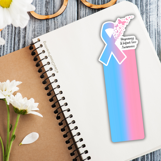 PAIL Awareness Ribbon with Butterflies—Baby Loss Awareness and Remembrance (laminated bookmark)