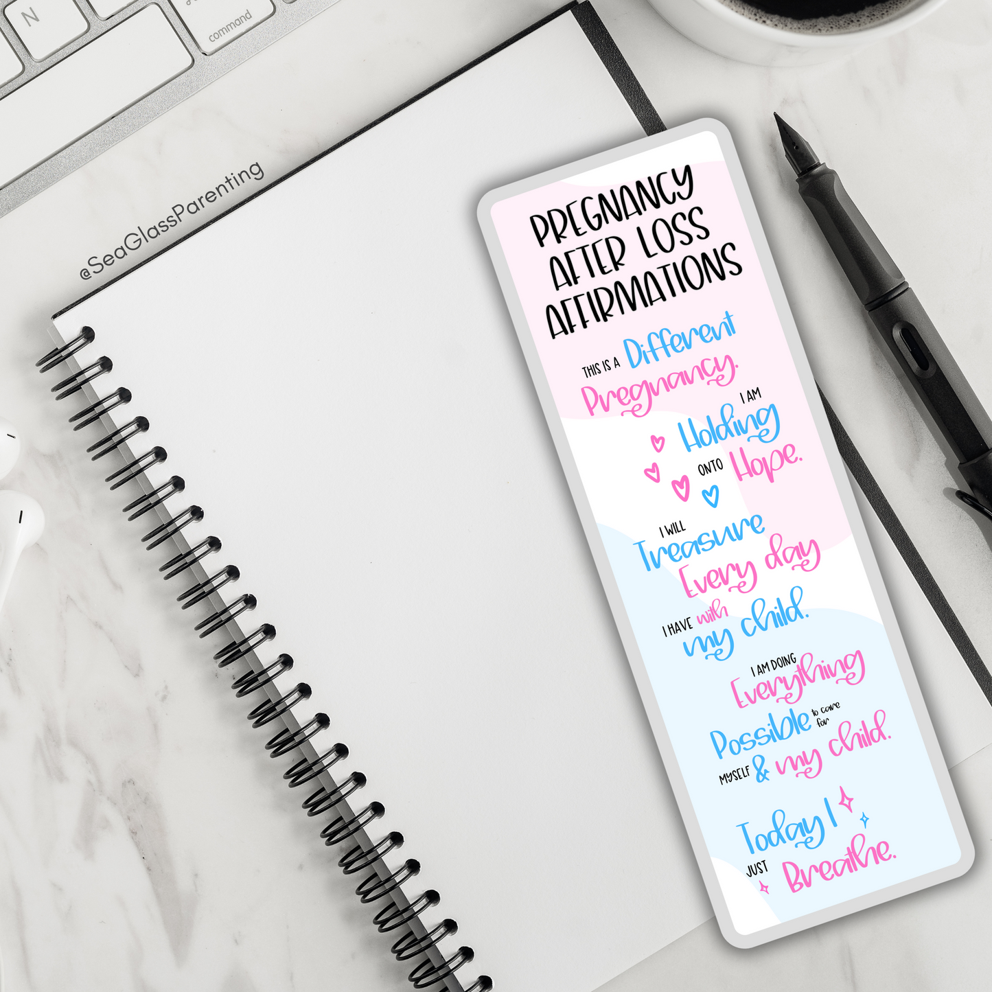 Pregnancy after loss mantras & affirmations—Pregnancy after Loss (laminated bookmark)