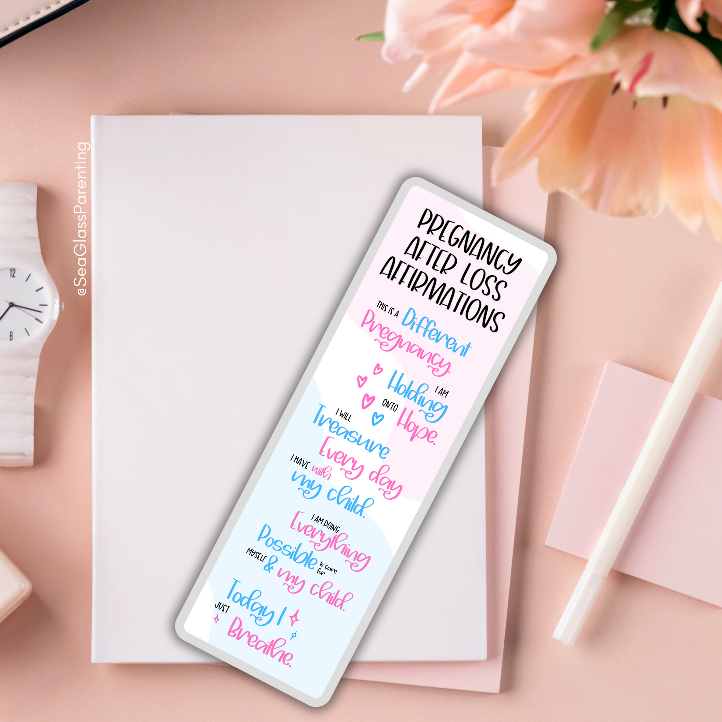 Pregnancy after loss mantras & affirmations—Pregnancy after Loss (laminated bookmark)