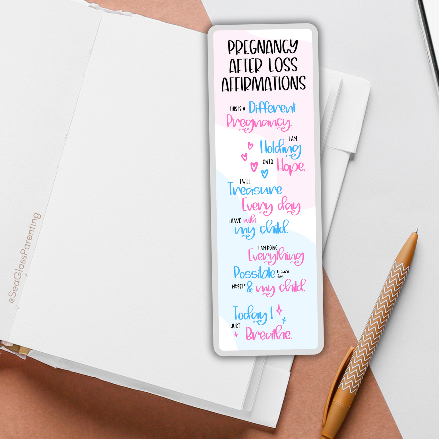 Pregnancy after loss mantras & affirmations—Pregnancy after Loss (laminated bookmark)