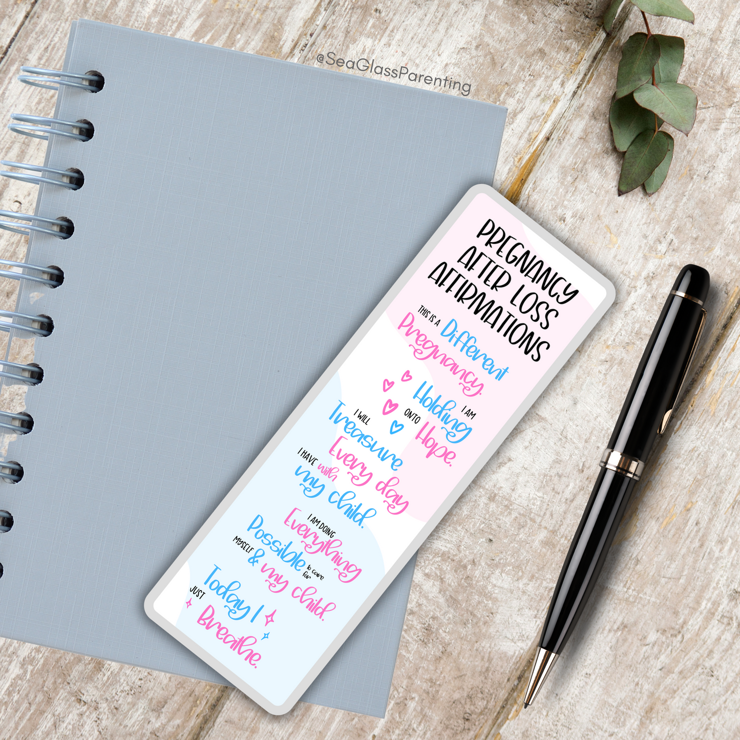 Pregnancy after loss mantras & affirmations—Pregnancy after Loss (laminated bookmark)