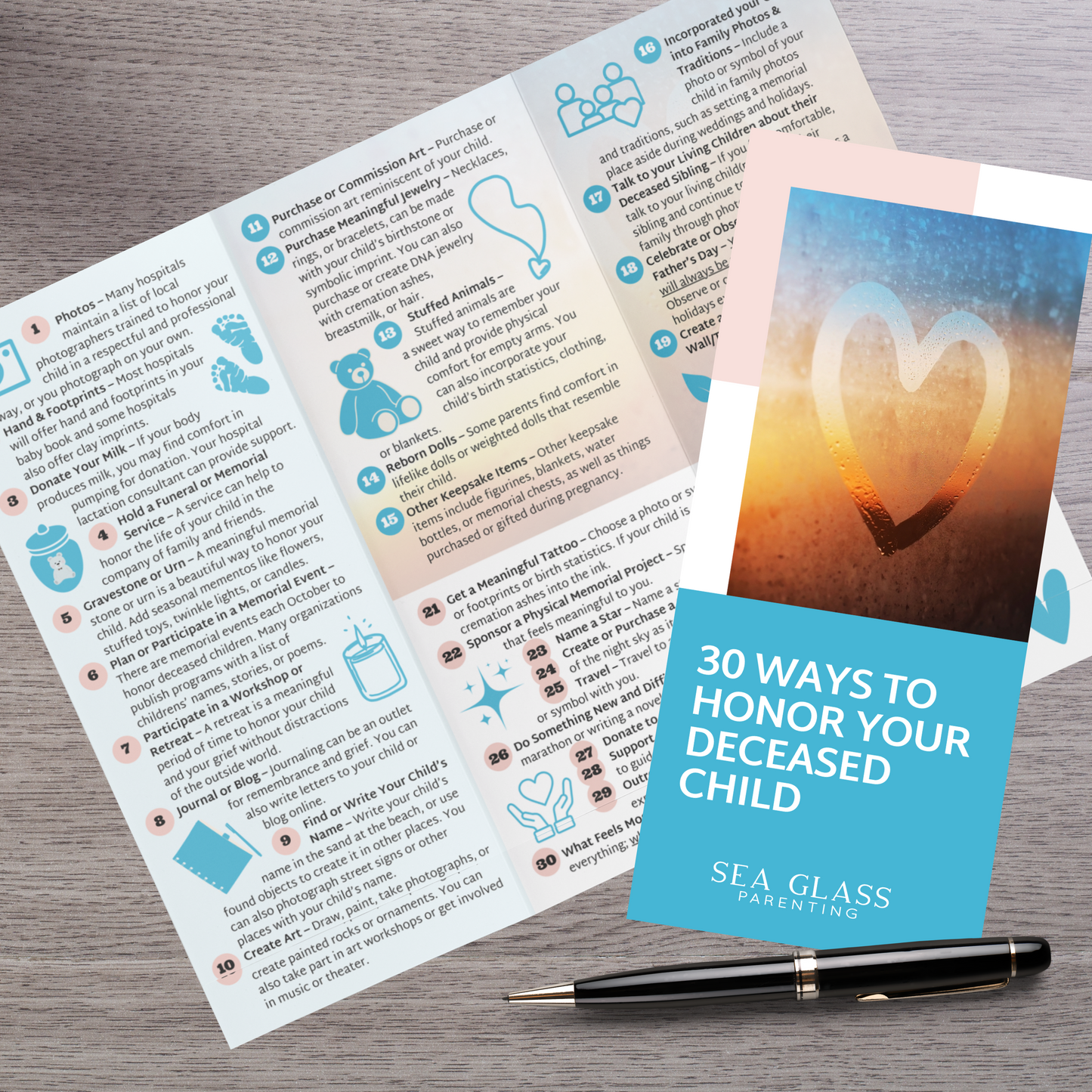 30 Ways to Honor Your Deceased Child—Awareness and Remembrance Resources (brochure)