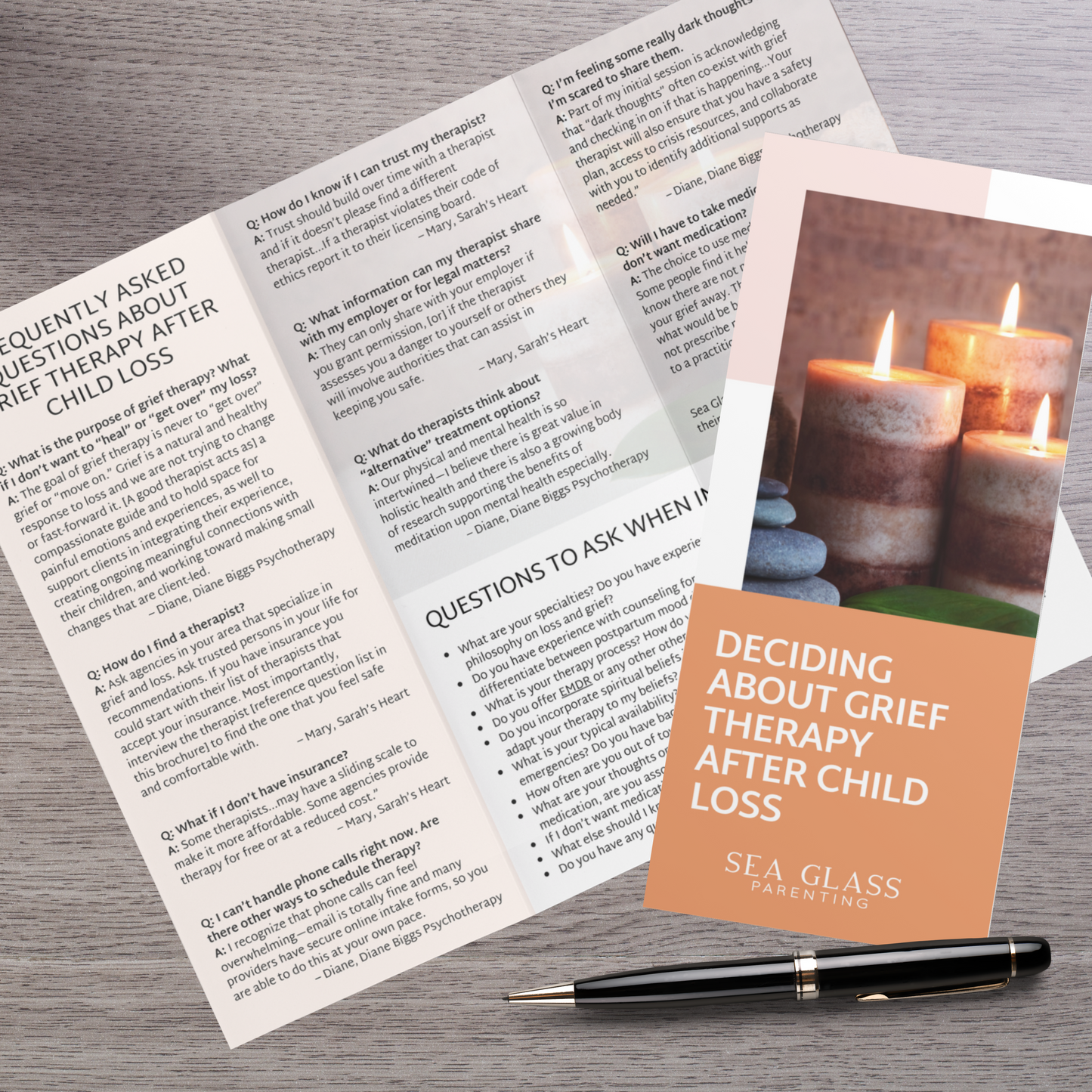 Deciding about Grief Therapy after Child Loss—Awareness and Remembrance Resources (brochure)