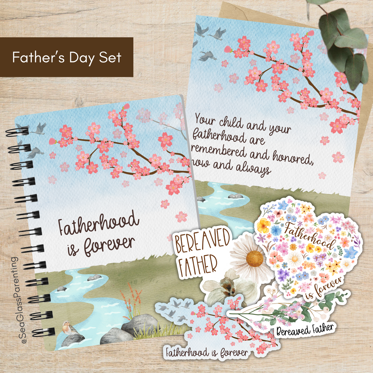 Cherry Blossoms Motherhood/Fatherhood is Forever—I'm a Bereaved Parent (gift set)