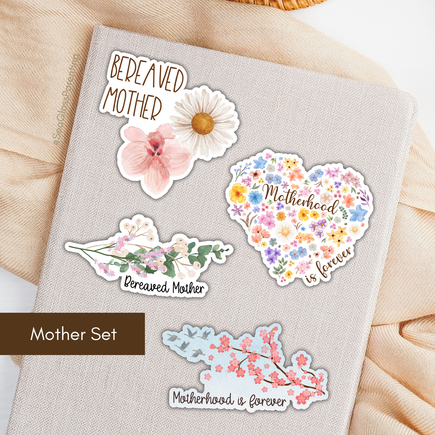 Gold Florals Motherhood/Fatherhood is Forever—Mother's Day/Father's Day (gift set)