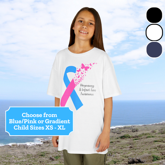 PAIL Awareness Ribbon with Butterflies—Baby Loss Remembrance (unisex child's t-shirt)
