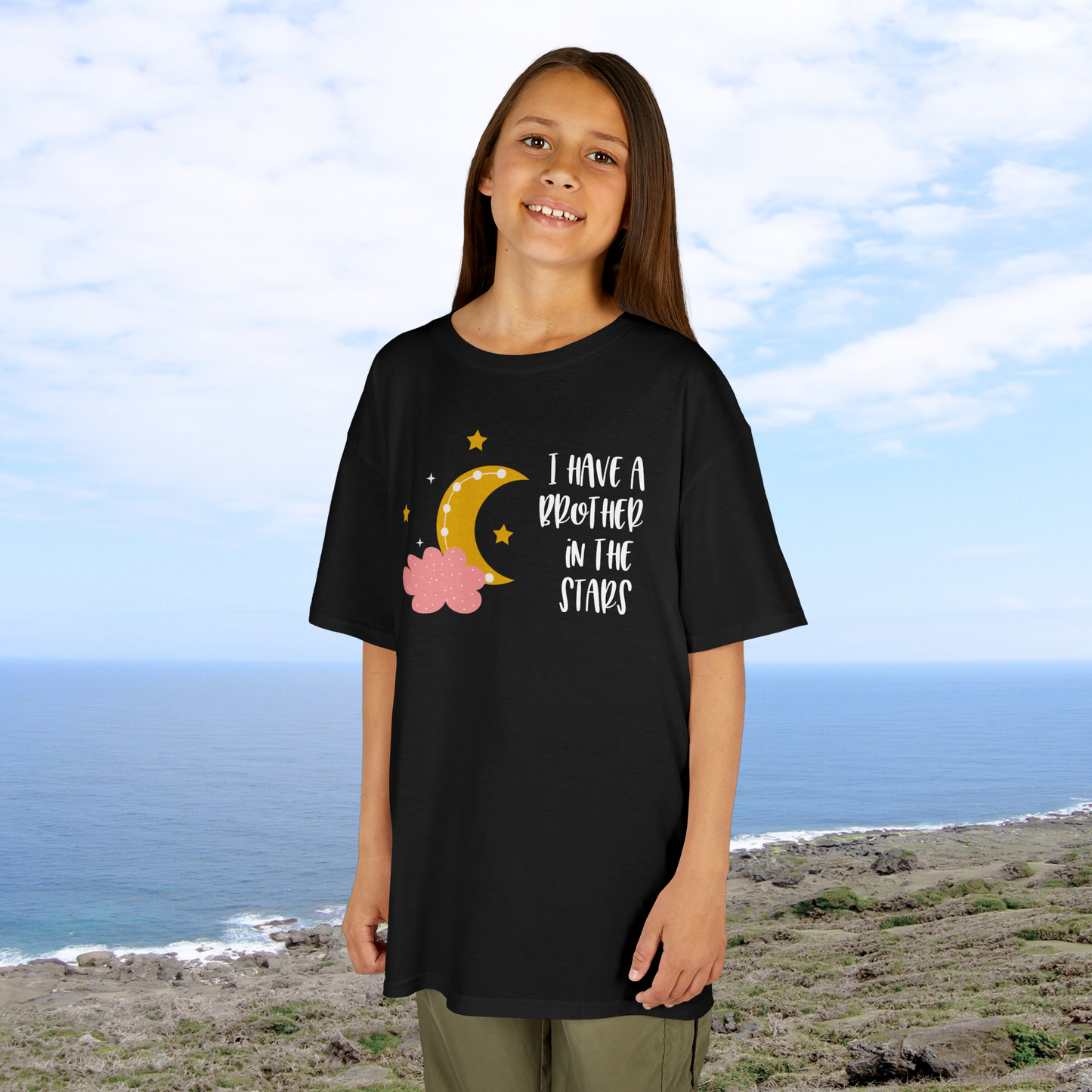 Child in the Stars; I Have a Brother/Sister In the Stars—Baby Loss Sibling Remembrance (unisex child's t-shirt)