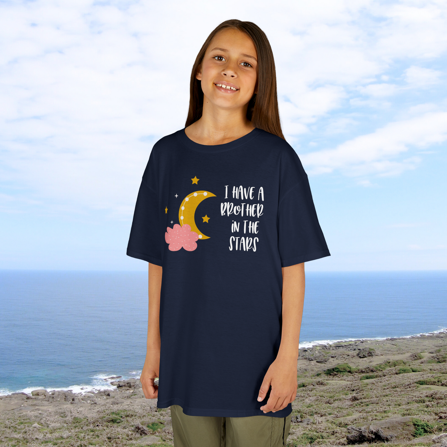 Child in the Stars; I Have a Brother/Sister In the Stars—Baby Loss Sibling Remembrance (unisex child's t-shirt)
