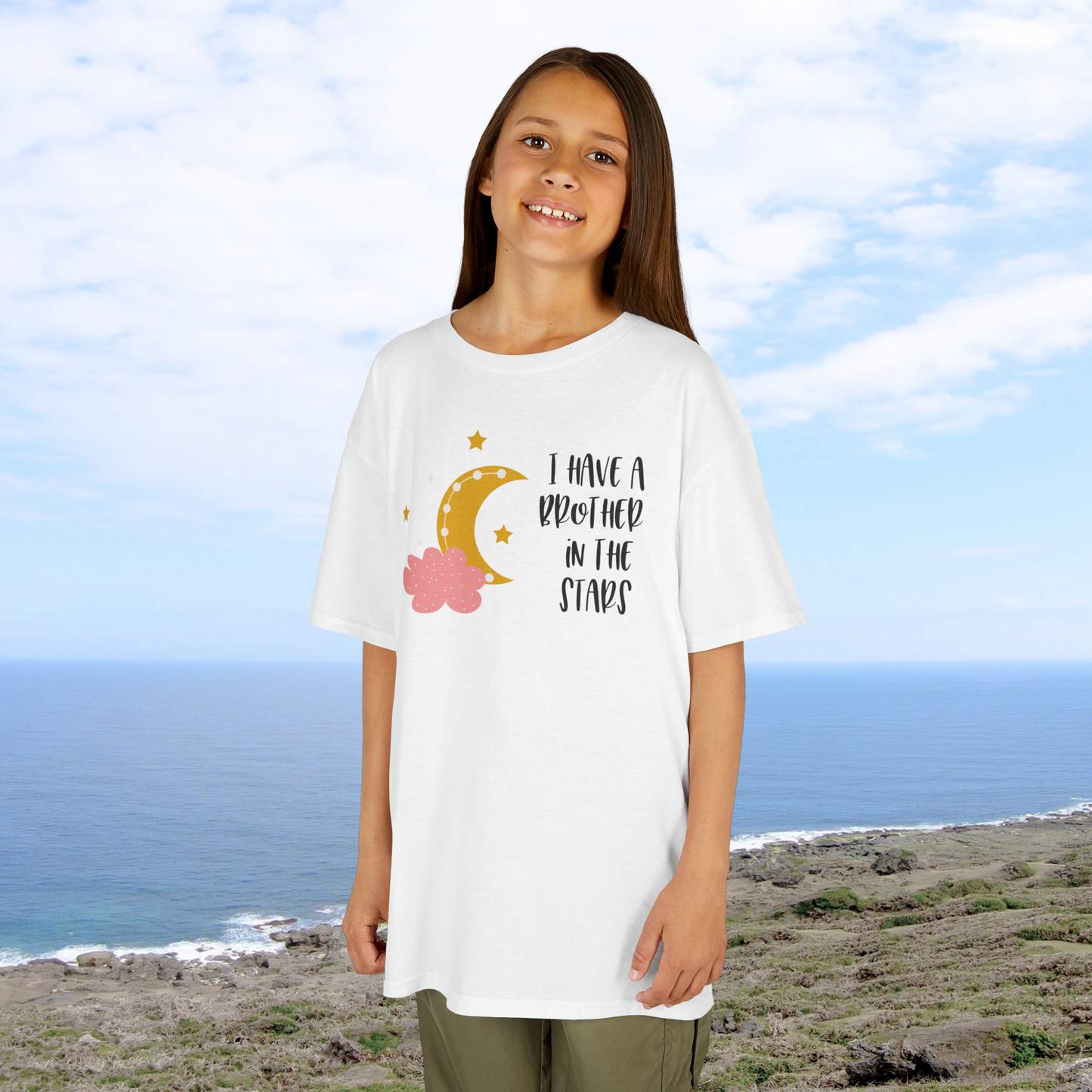 Child in the Stars; I Have a Brother/Sister In the Stars—Baby Loss Sibling Remembrance (unisex child's t-shirt)