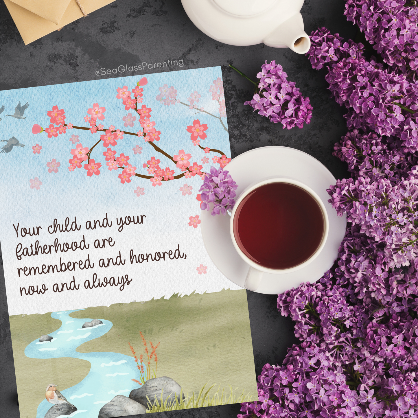 Cherry Blossoms Your child and your motherhood/fatherhood are remembered—Mother's Day, Father's Day (greeting card)