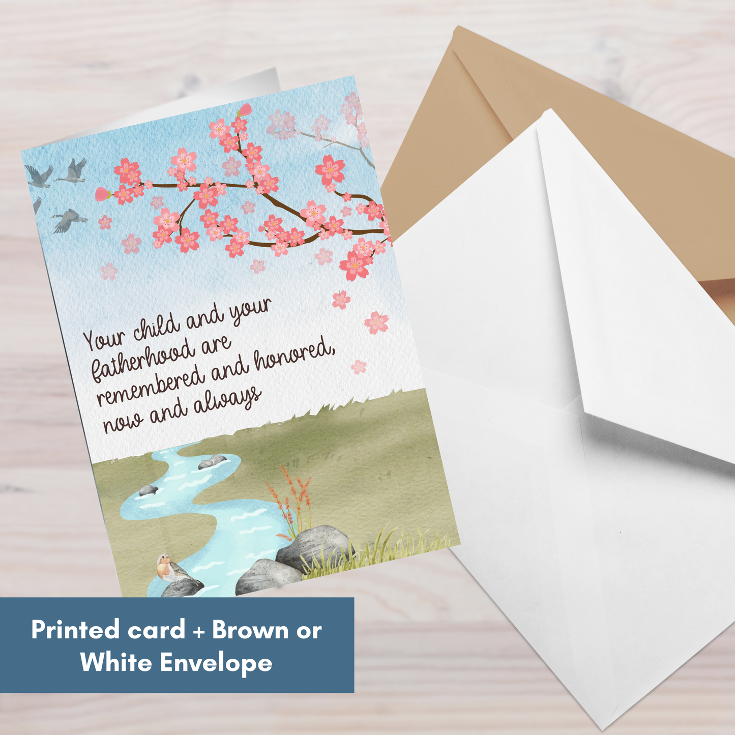 Cherry Blossoms Your child and your motherhood/fatherhood are remembered—Mother's Day, Father's Day (greeting card)