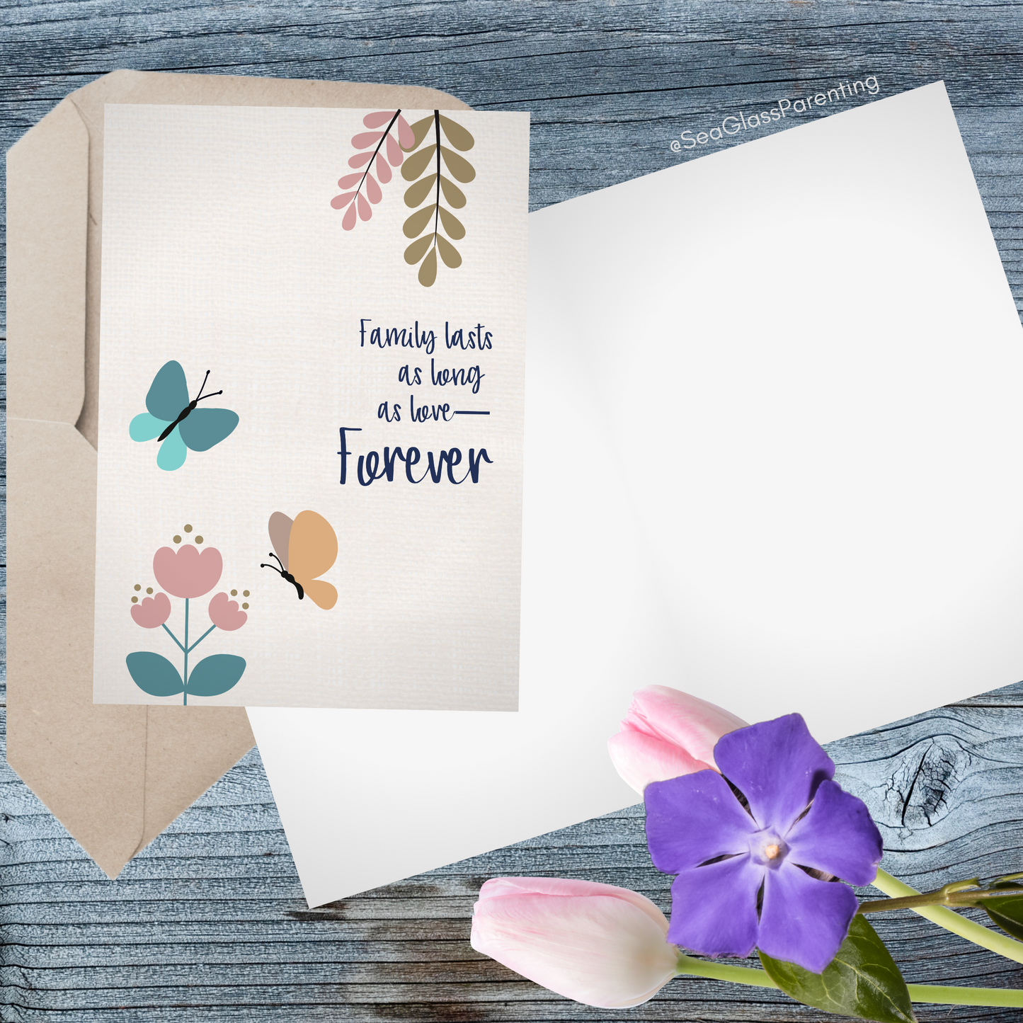 Family lasts as long as love—Forever—Baby loss sympathy & remembrance (greeting card)