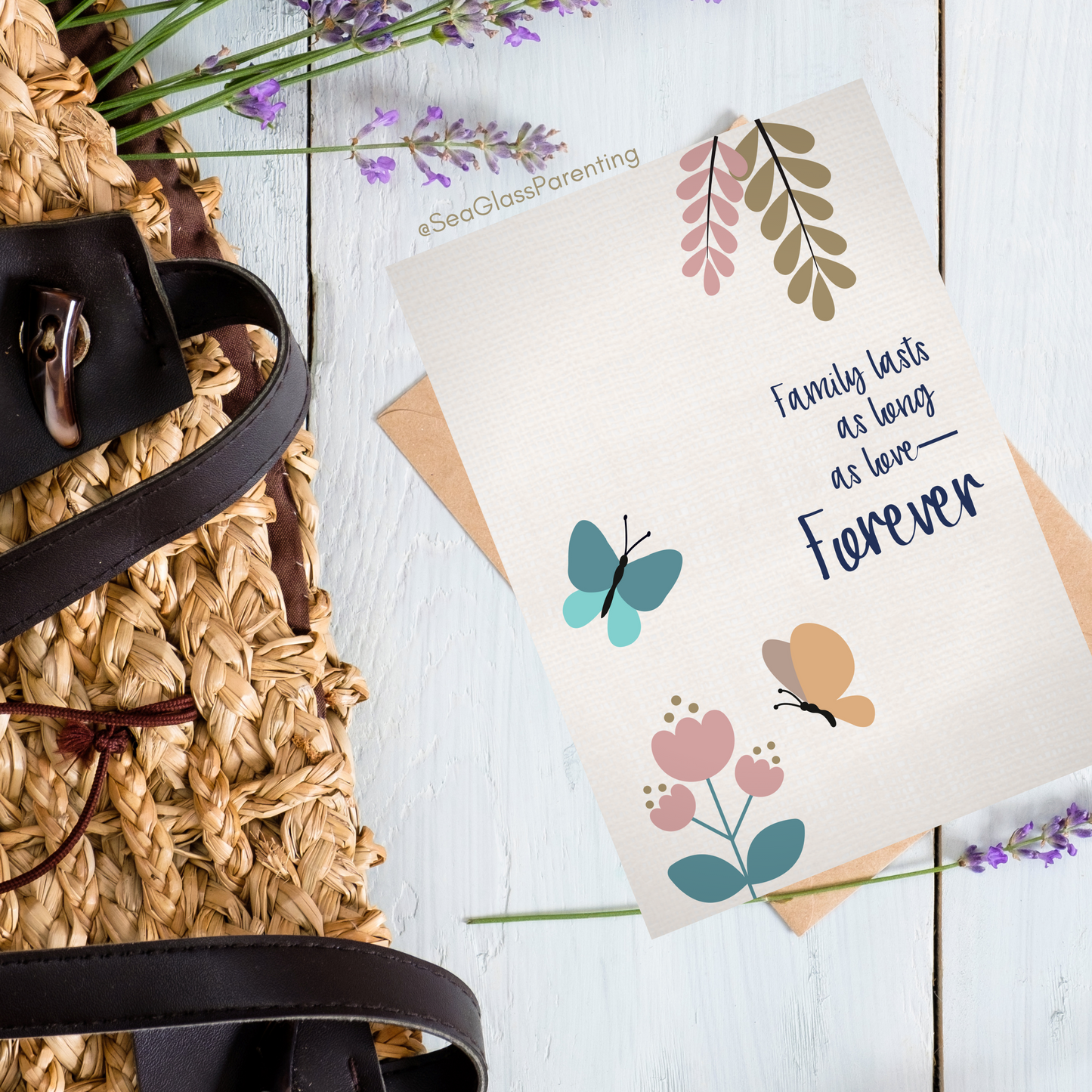 Family lasts as long as love—Forever—Baby loss sympathy & remembrance (greeting card)