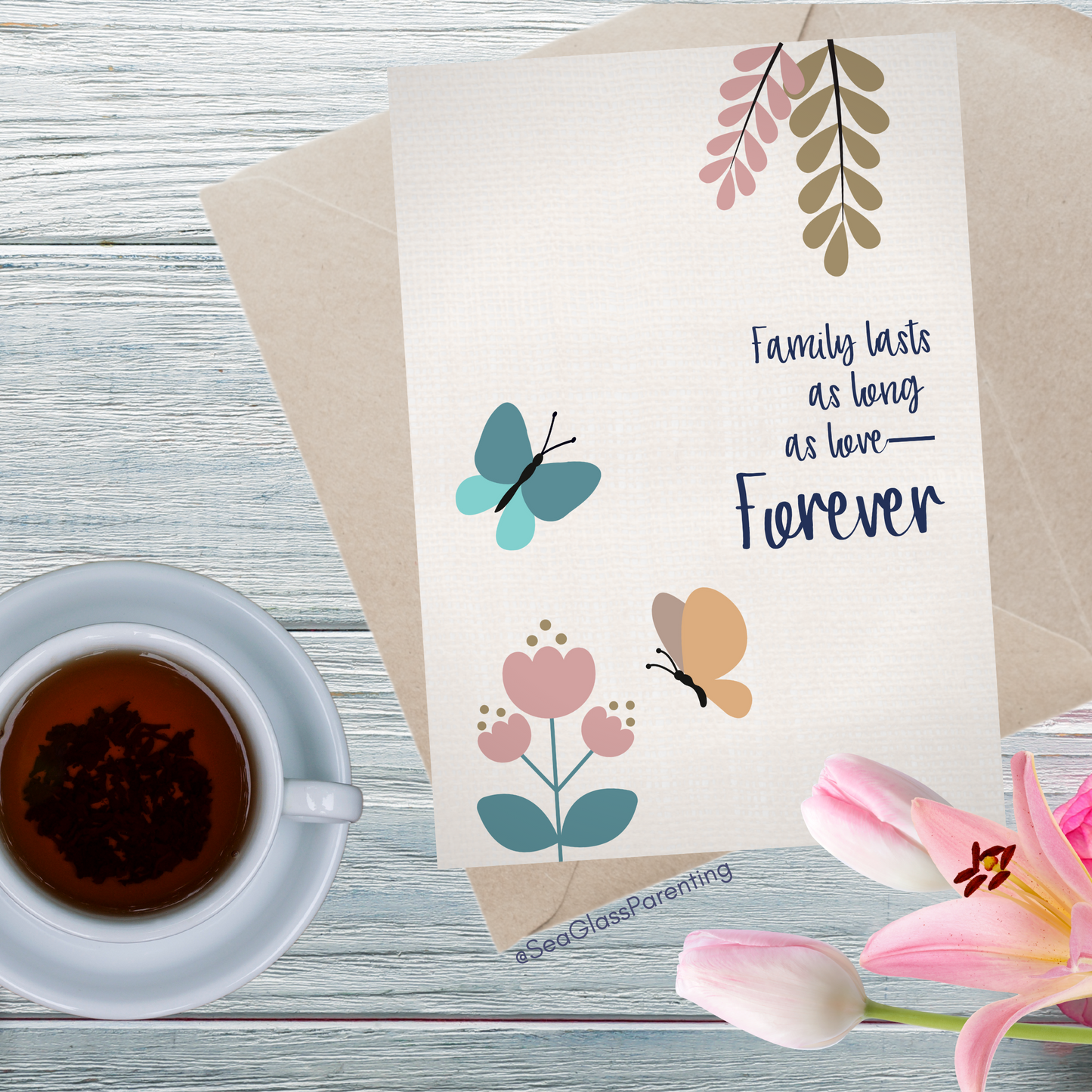 Family lasts as long as love—Forever—Baby loss sympathy & remembrance (greeting card)