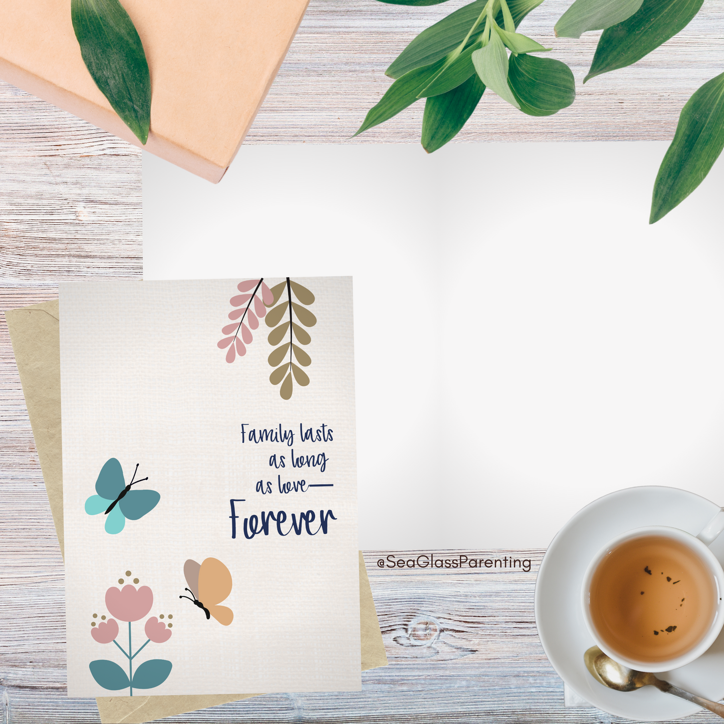 Family lasts as long as love—Forever—Baby loss sympathy & remembrance (greeting card)