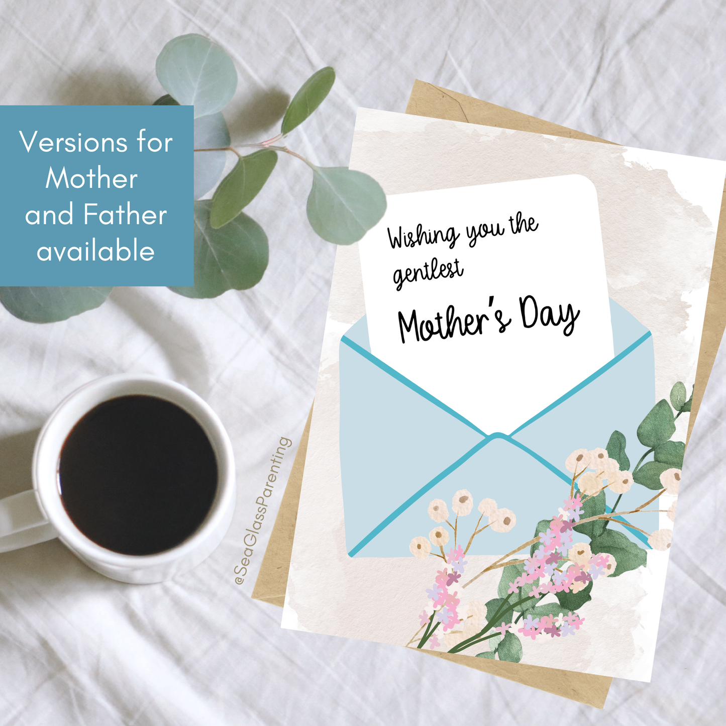 Floral Bouquet Wishing you the Gentlest Mother's Day/Father's Day—Baby Loss Remembrance (greeting card)