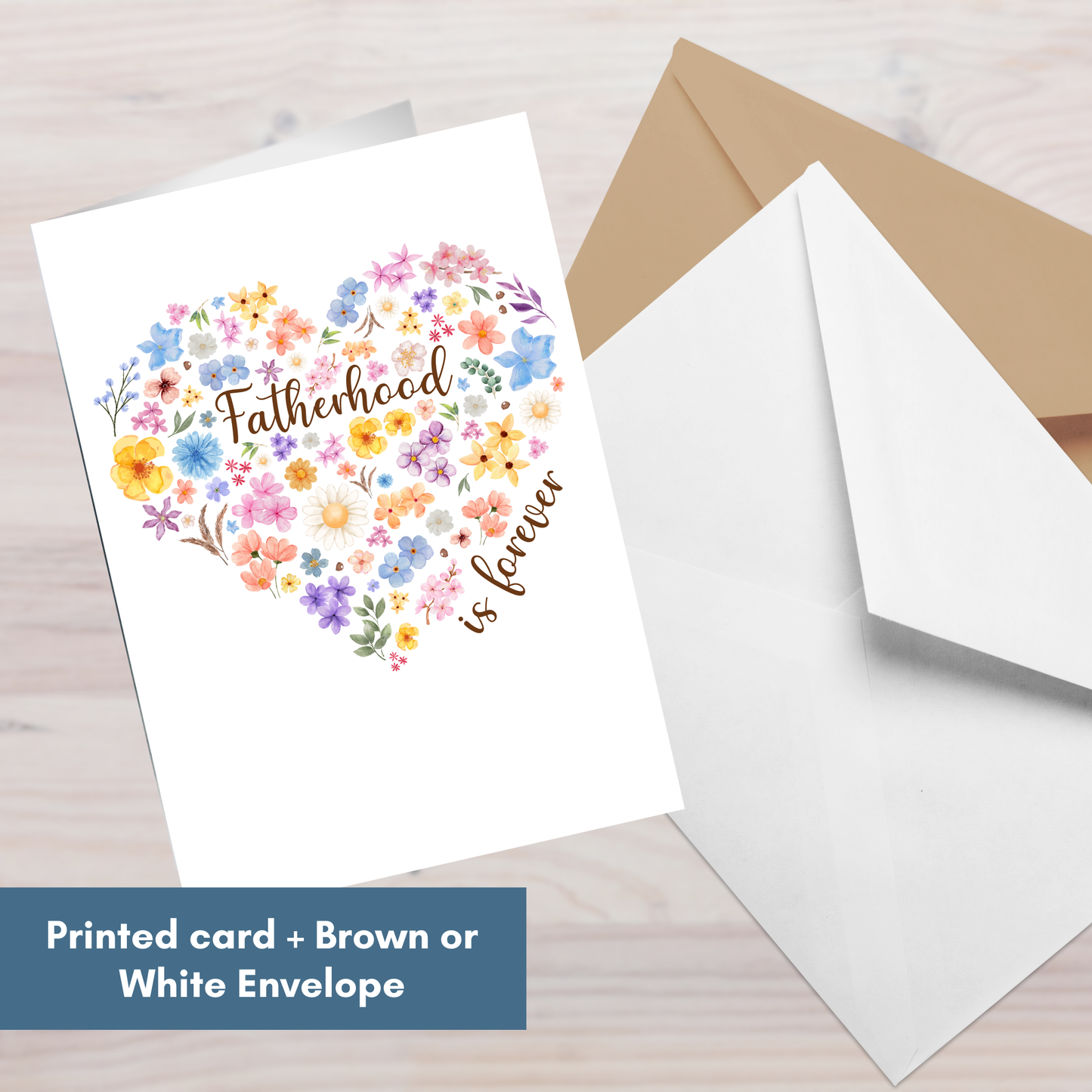 Floral Heart Motherhood/Fatherhood is Forever—Mother's Day, Father's Day (greeting card)