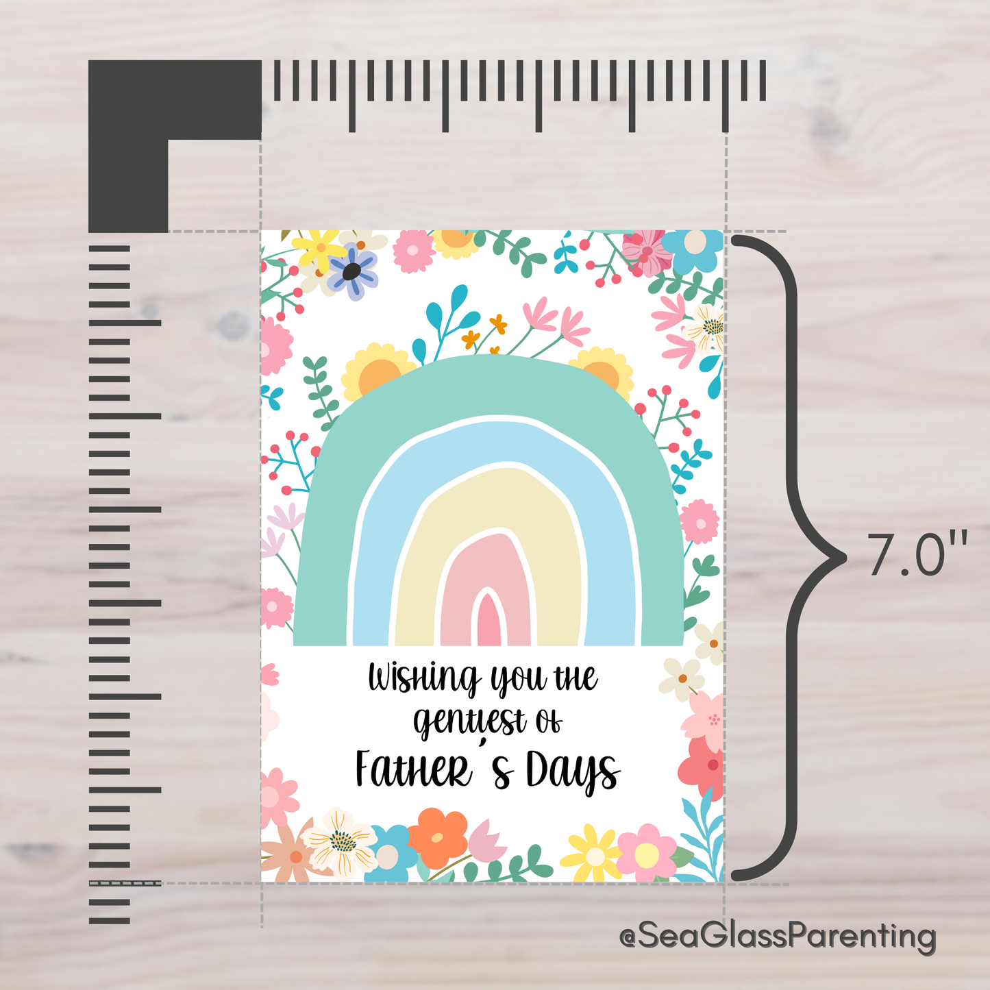 Floral Rainbow Wishing you the gentlest of Mother's Days, Father's Days—Baby Loss Remembrance (greeting card)