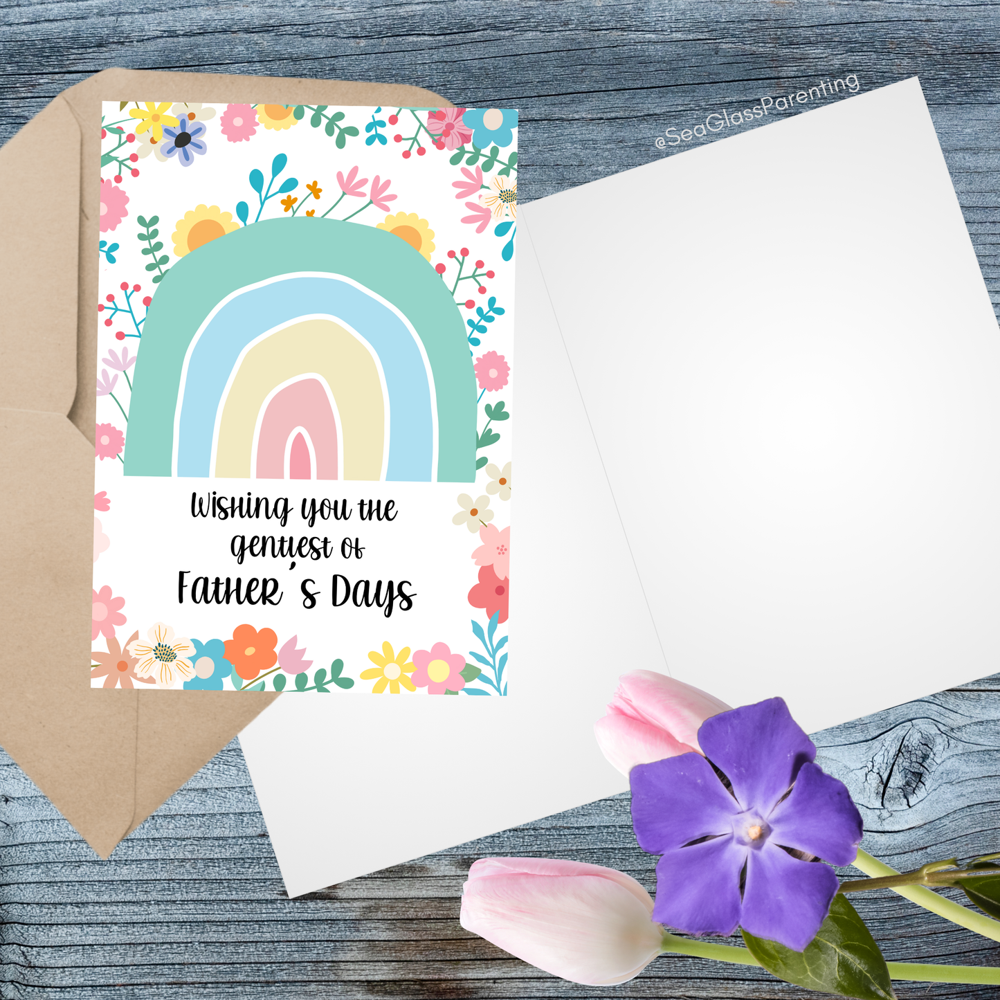 Floral Rainbow Wishing you the gentlest of Mother's Days, Father's Days—Baby Loss Remembrance (greeting card)