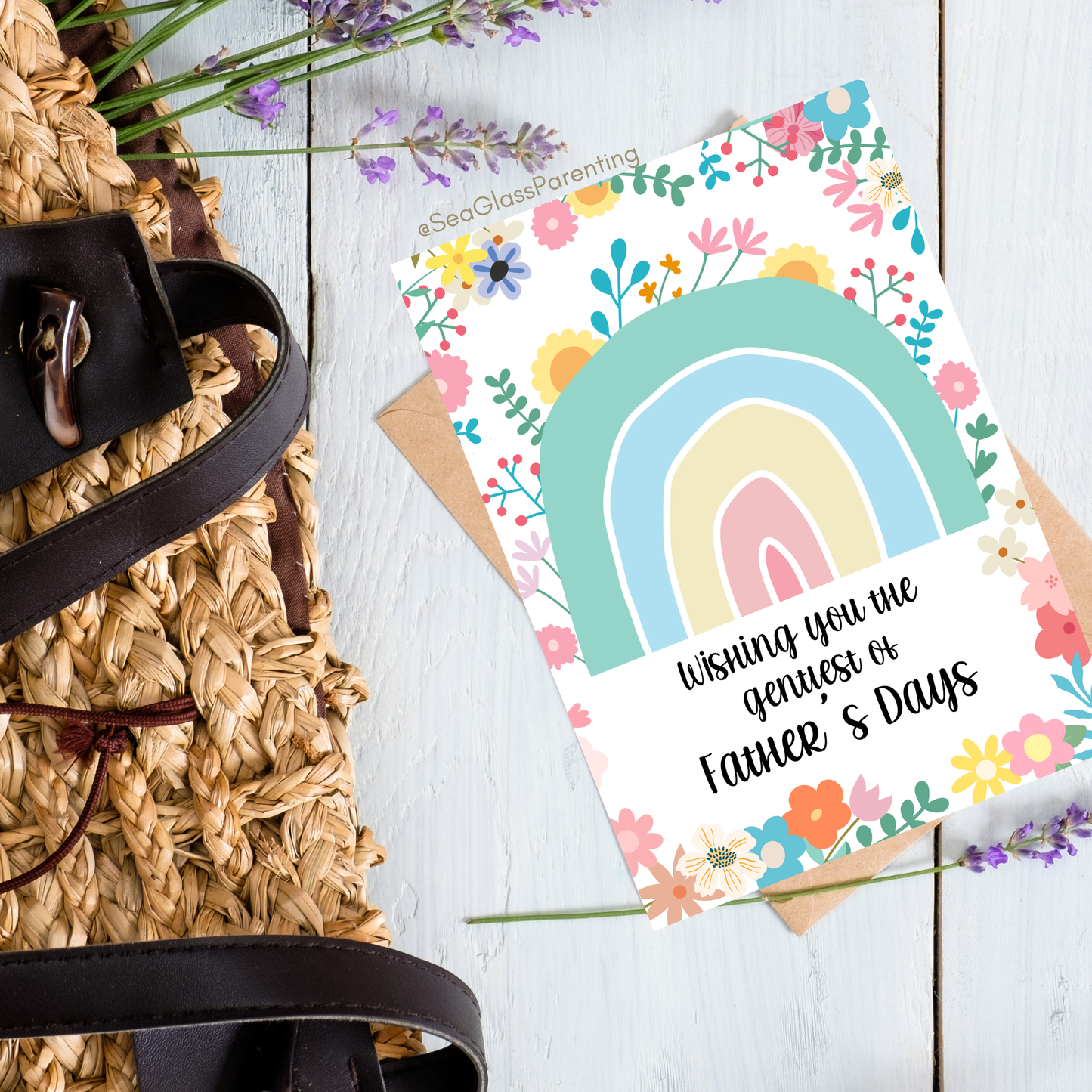 Floral Rainbow Wishing you the gentlest of Mother's Days, Father's Days—Baby Loss Remembrance (greeting card)