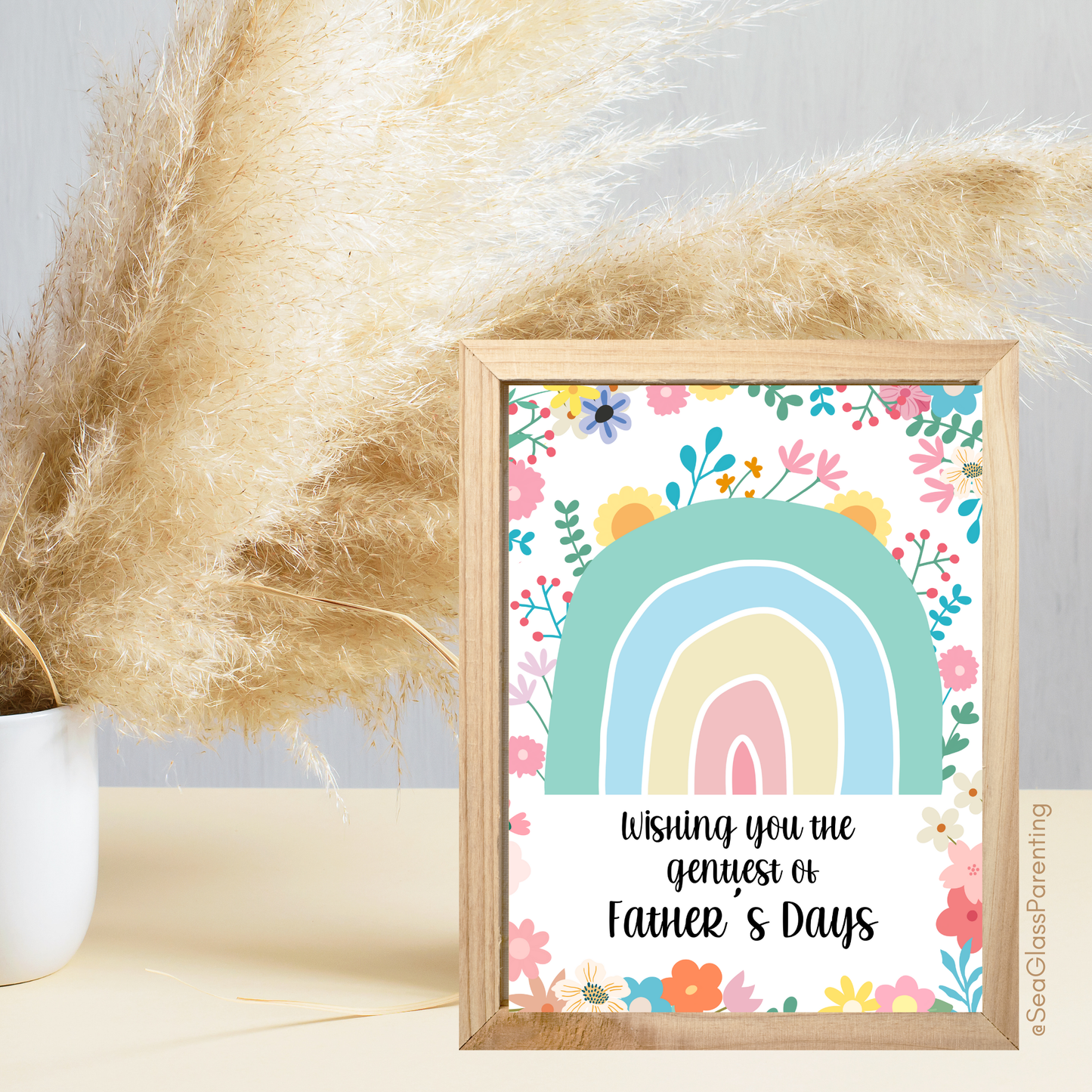 Floral Rainbow Wishing you the gentlest of Mother's Days, Father's Days—Baby Loss Remembrance (greeting card)