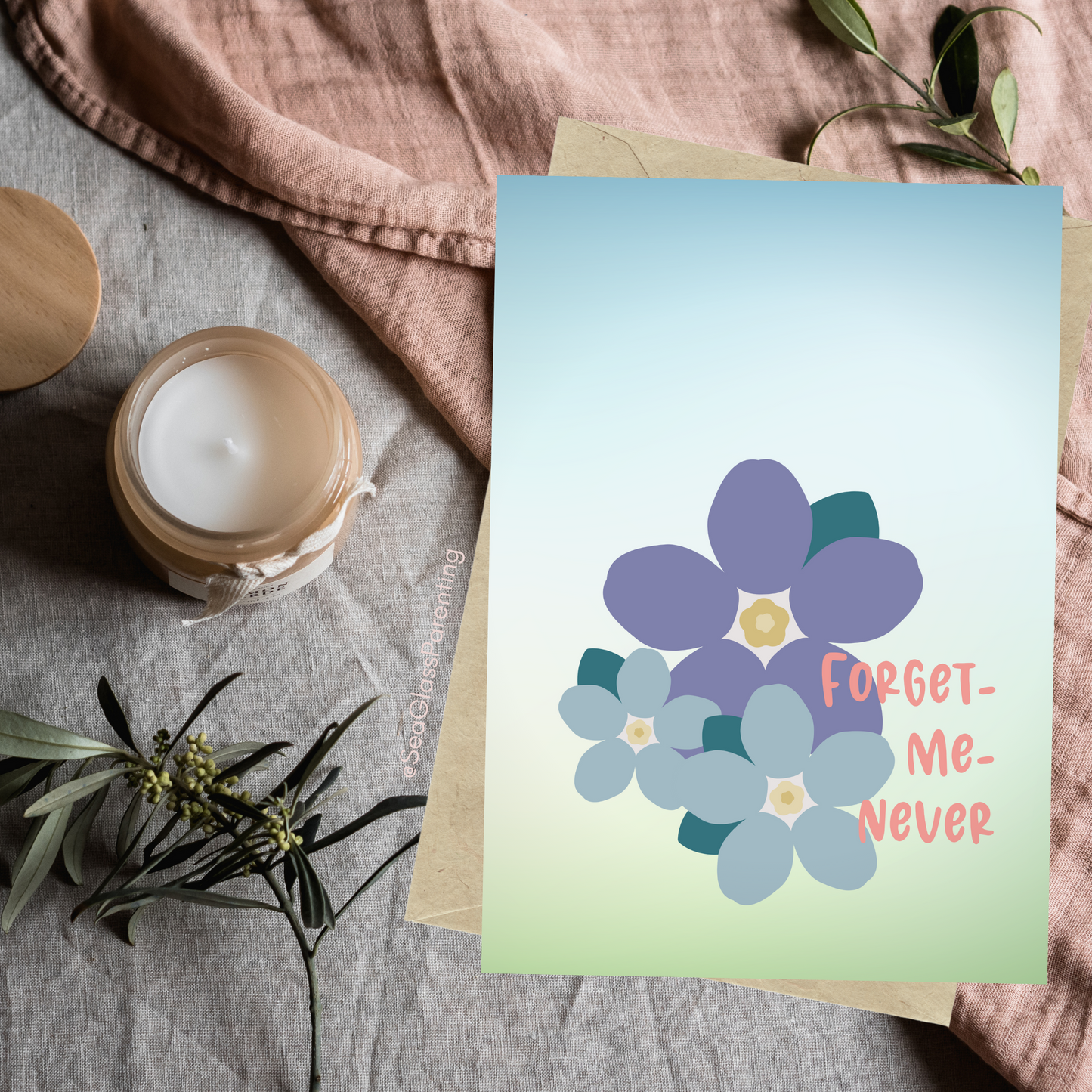 Forget me Never—Baby loss sympathy & remembrance (greeting card)