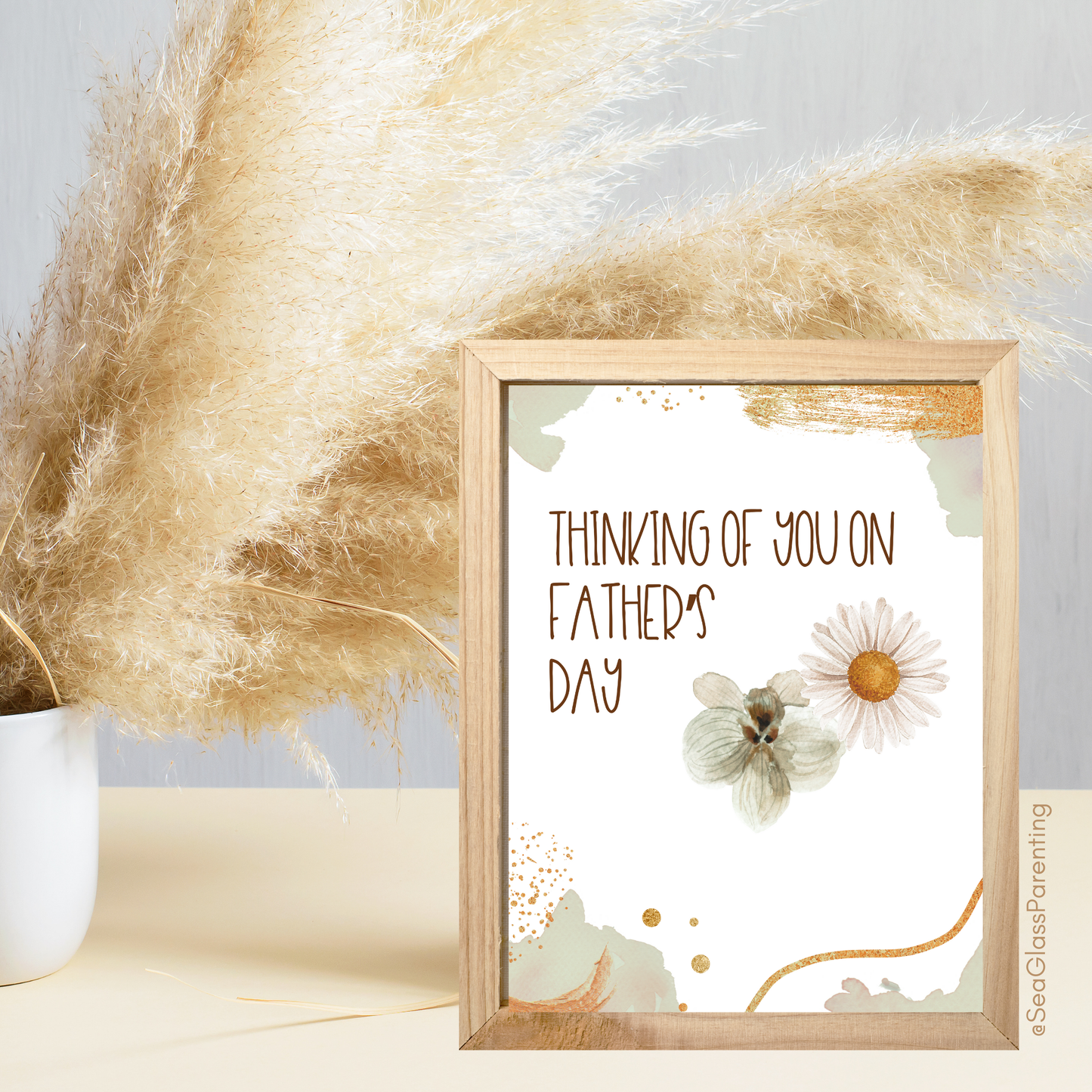 Gold Florals Thinking of you on Mother's Day/Father's Day—Baby Loss Remembrance (greeting card)