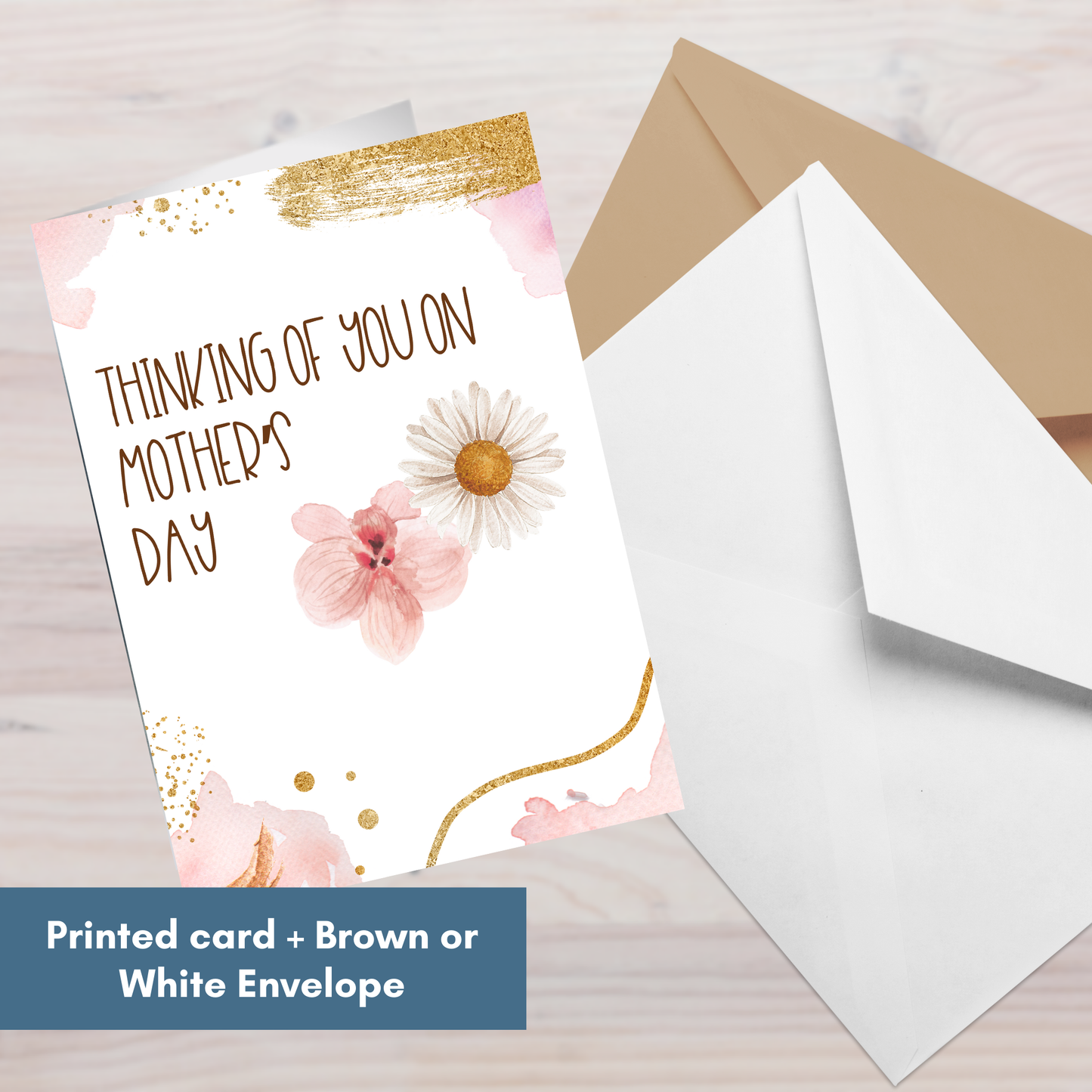 Gold Florals Thinking of you on Mother's Day/Father's Day—Baby Loss Remembrance (greeting card)