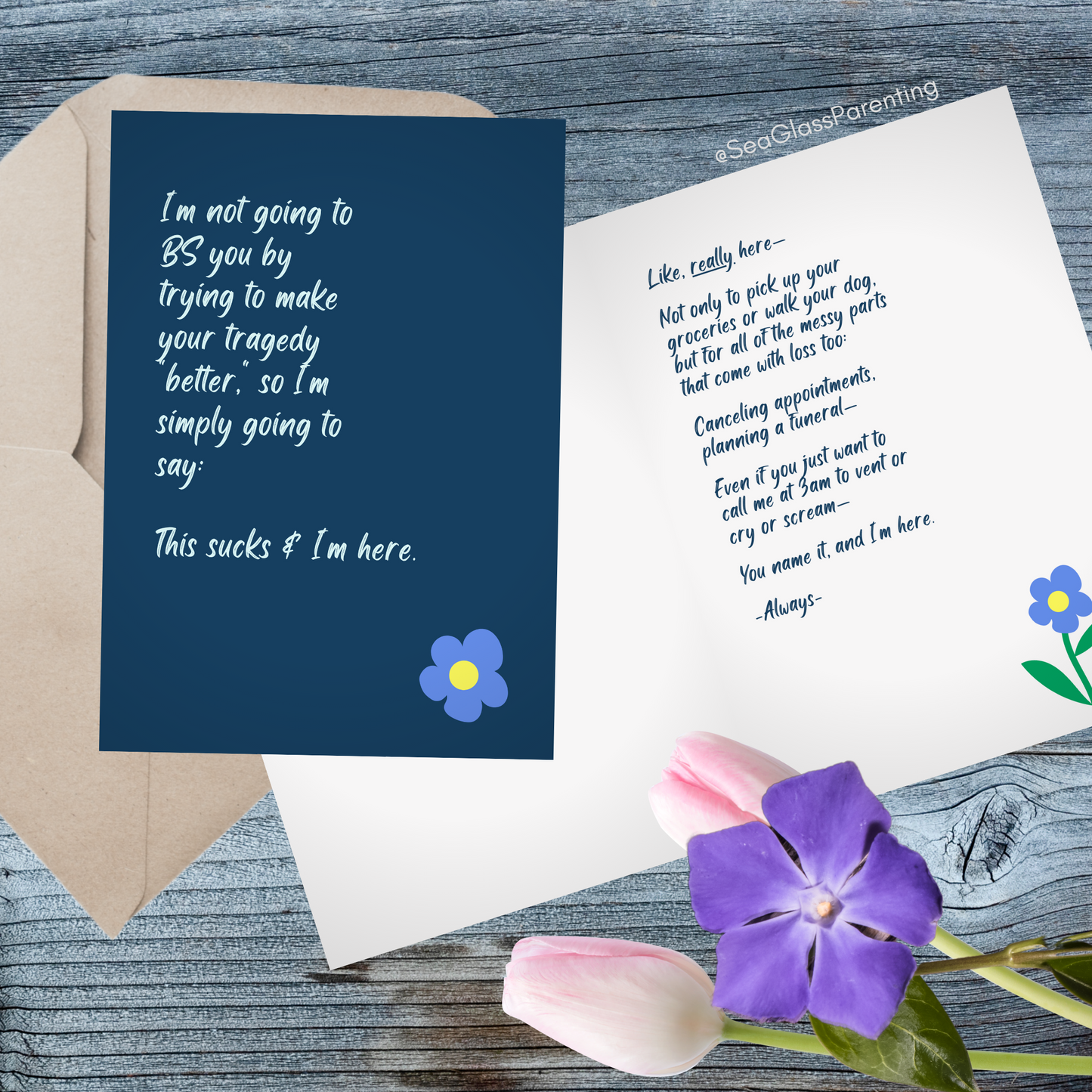 I'm not going to BS by trying to make your tragedy "better"—Baby loss sympathy & remembrance (greeting card)