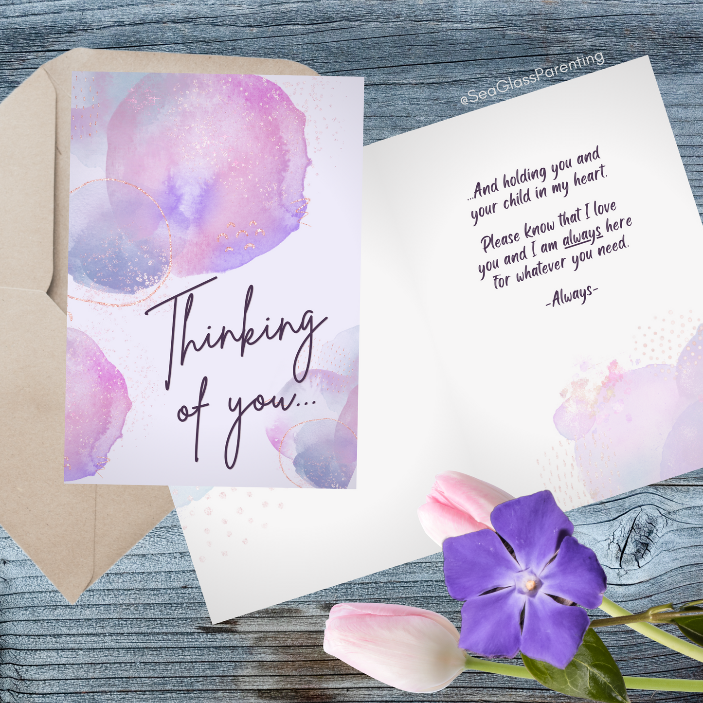 Thinking of you and holding you and your child in my heart—Sympathy and Remembrance (greeting card)