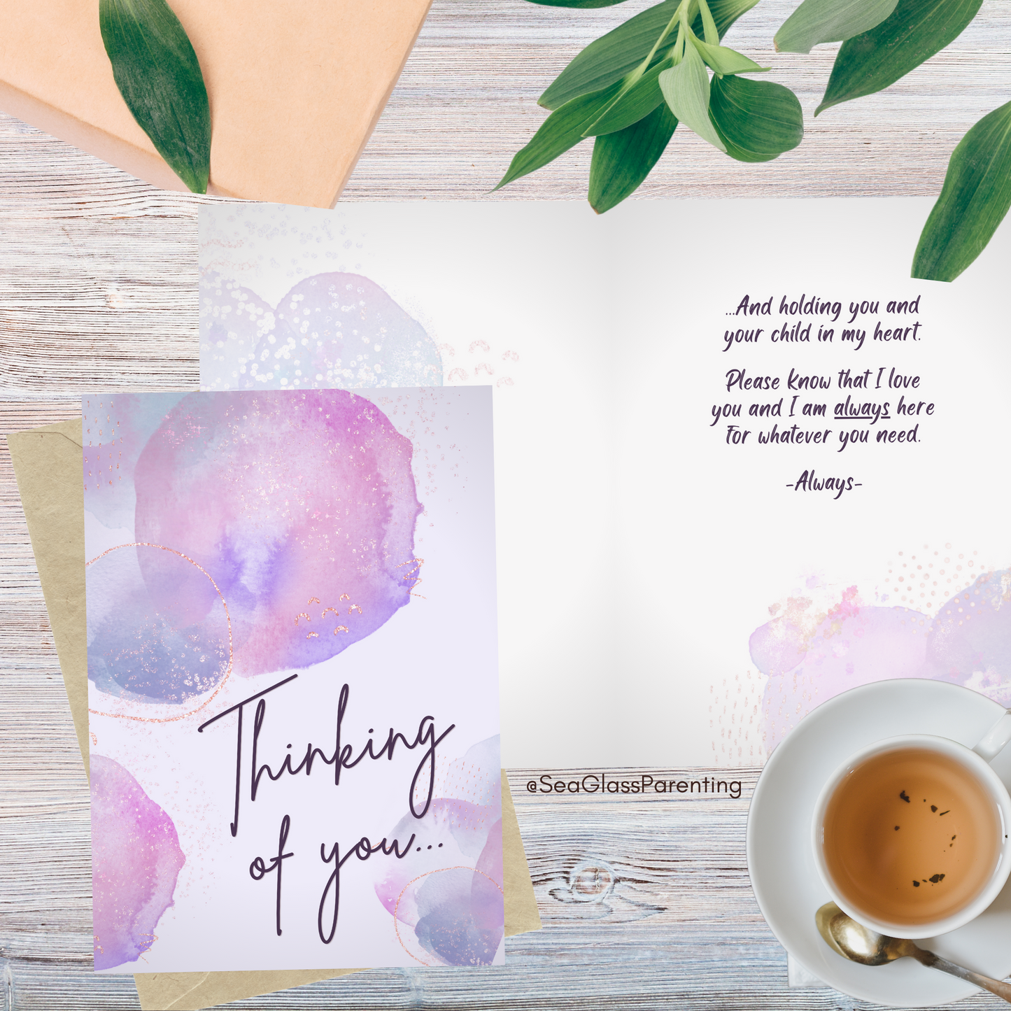 Thinking of you and holding you and your child in my heart—Sympathy and Remembrance (greeting card)