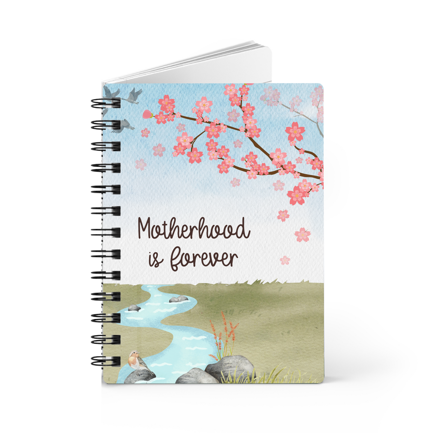 Cherry Blossoms Motherhood/Fatherhood is Forever—Mother's Day, Father's Day (spiral journal notebook)