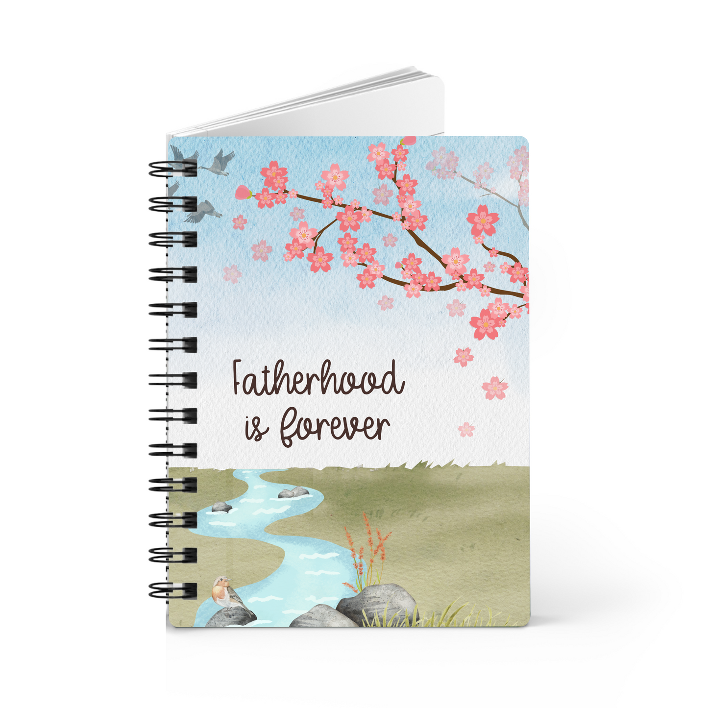 Cherry Blossoms Motherhood/Fatherhood is Forever—Mother's Day, Father's Day (spiral journal notebook)