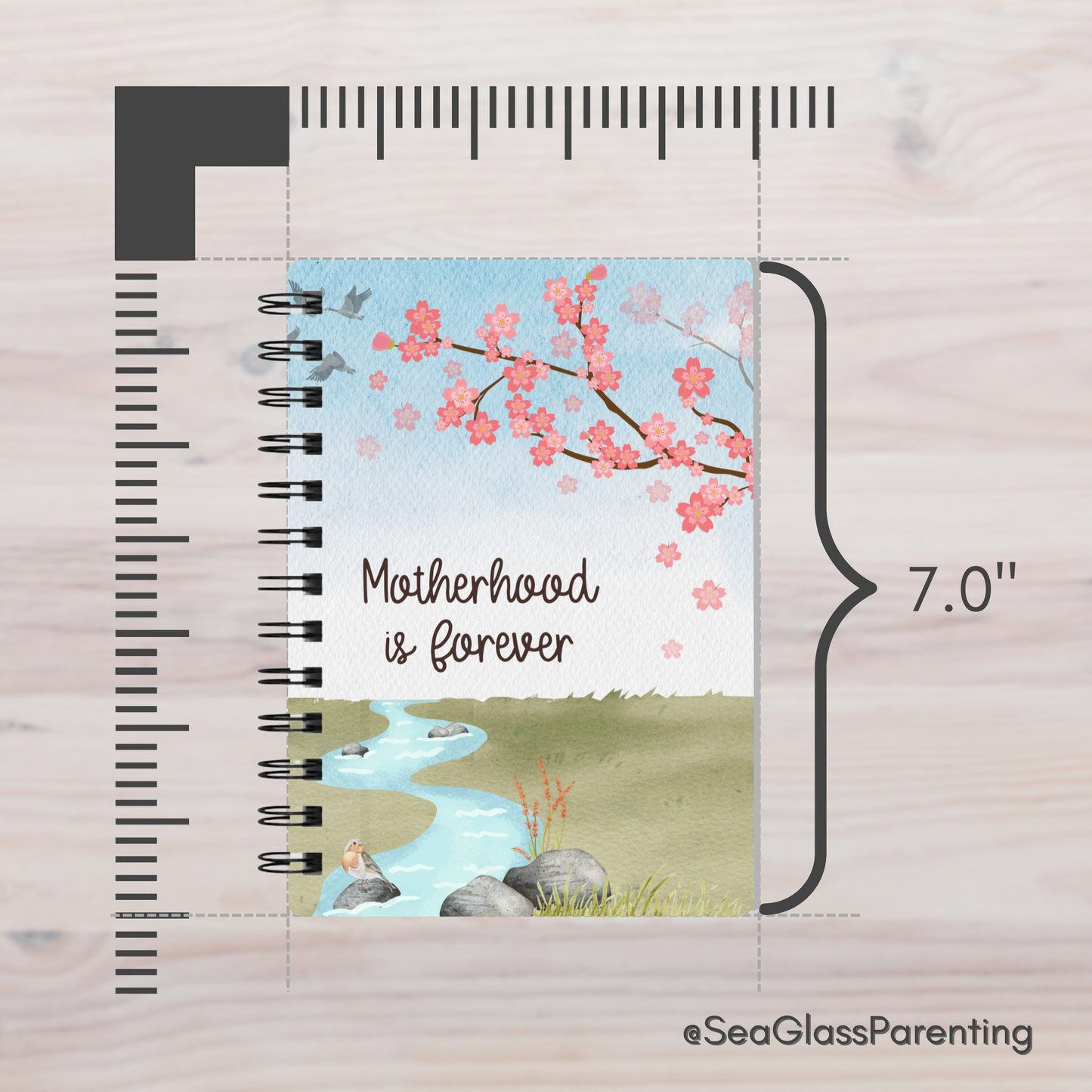 Cherry Blossoms Motherhood/Fatherhood is Forever—Mother's Day, Father's Day (spiral journal notebook)