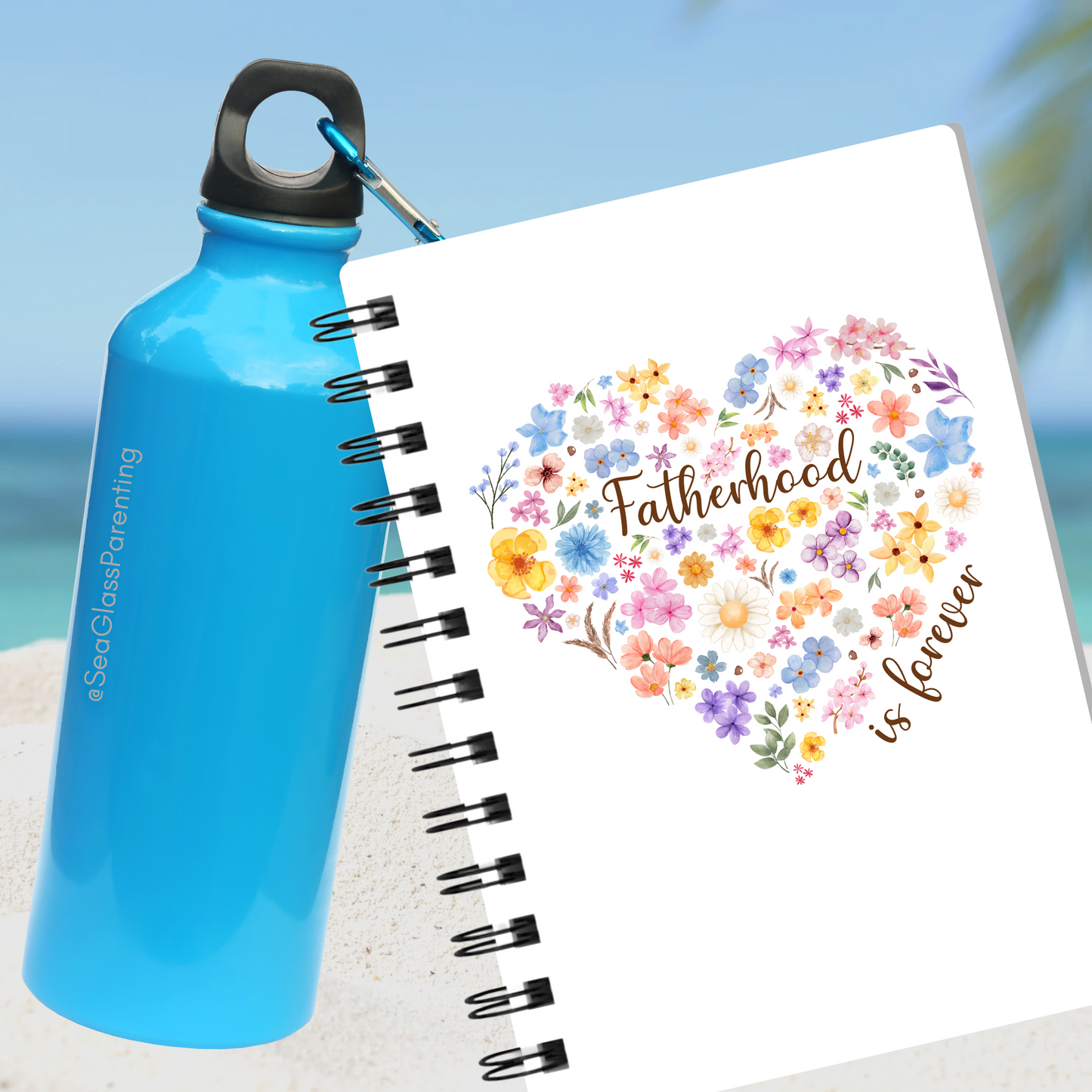 Floral Heart Motherhood/Fatherhood is Forever—Mother's Day, Father's Day (spiral journal notebook)