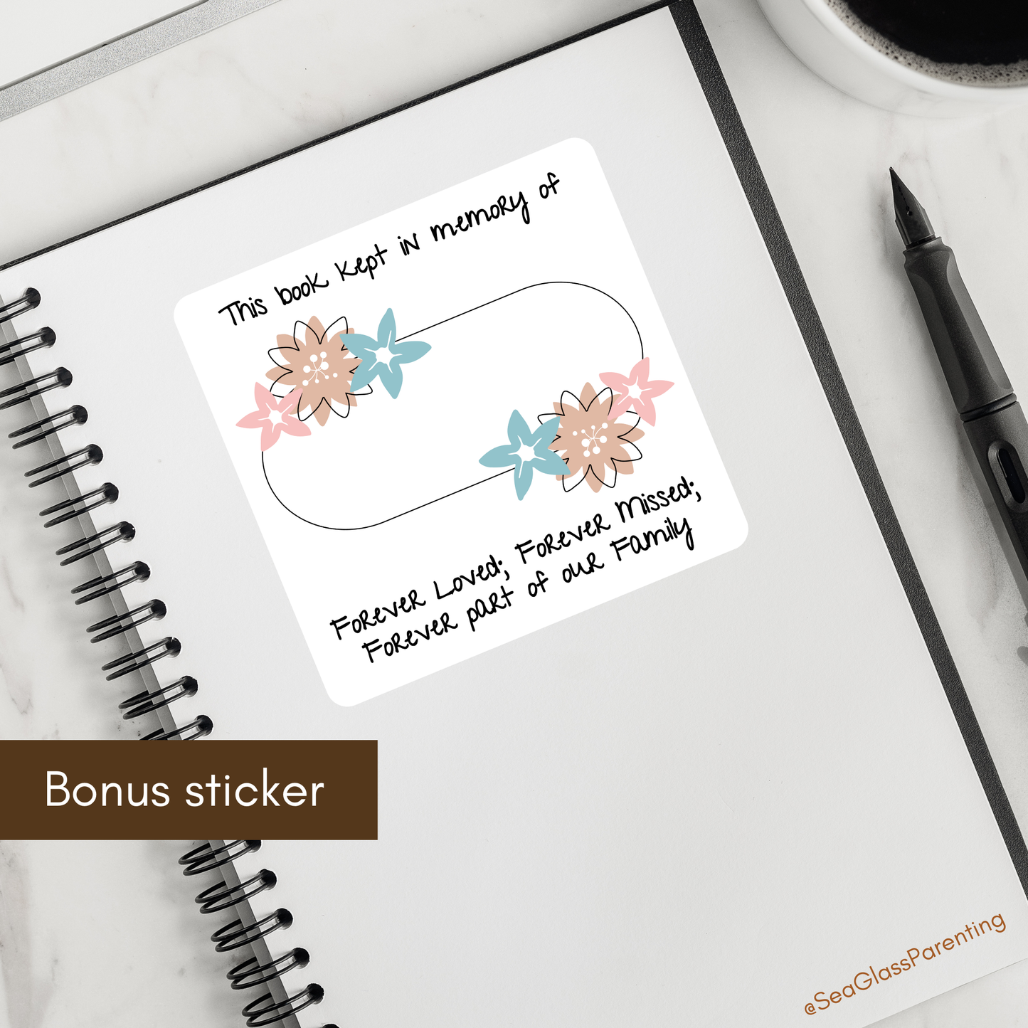 Baby loss memory book journal prompt stickers—Baby Loss Awareness and Remembrance (vinyl sticker sheets)