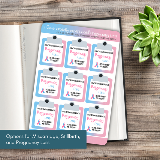 Postpartum after Loss Doctor's Office Appointment stickers (paper sticker sheet)