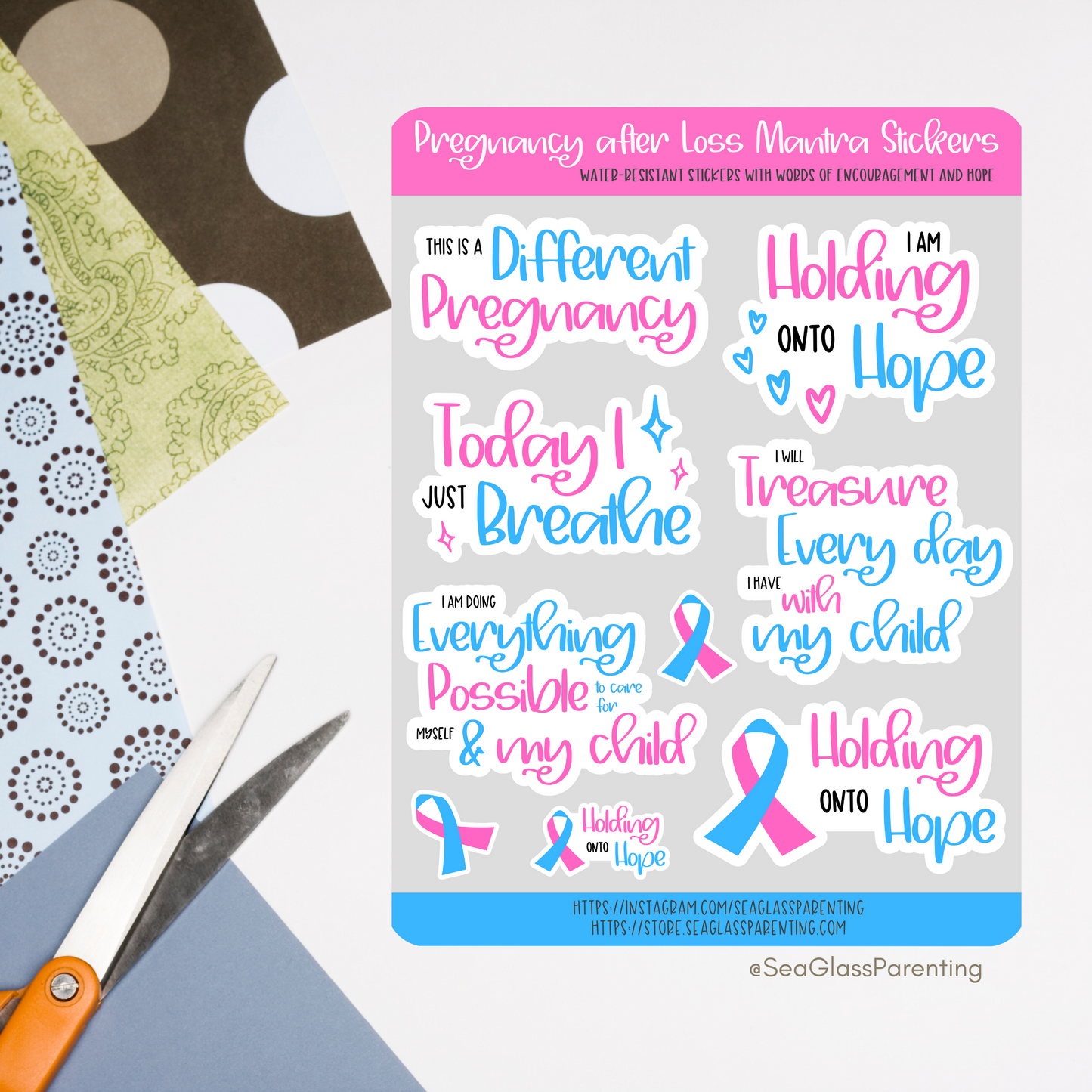 Pregnancy after Loss Affirmations (vinyl sticker sheet)