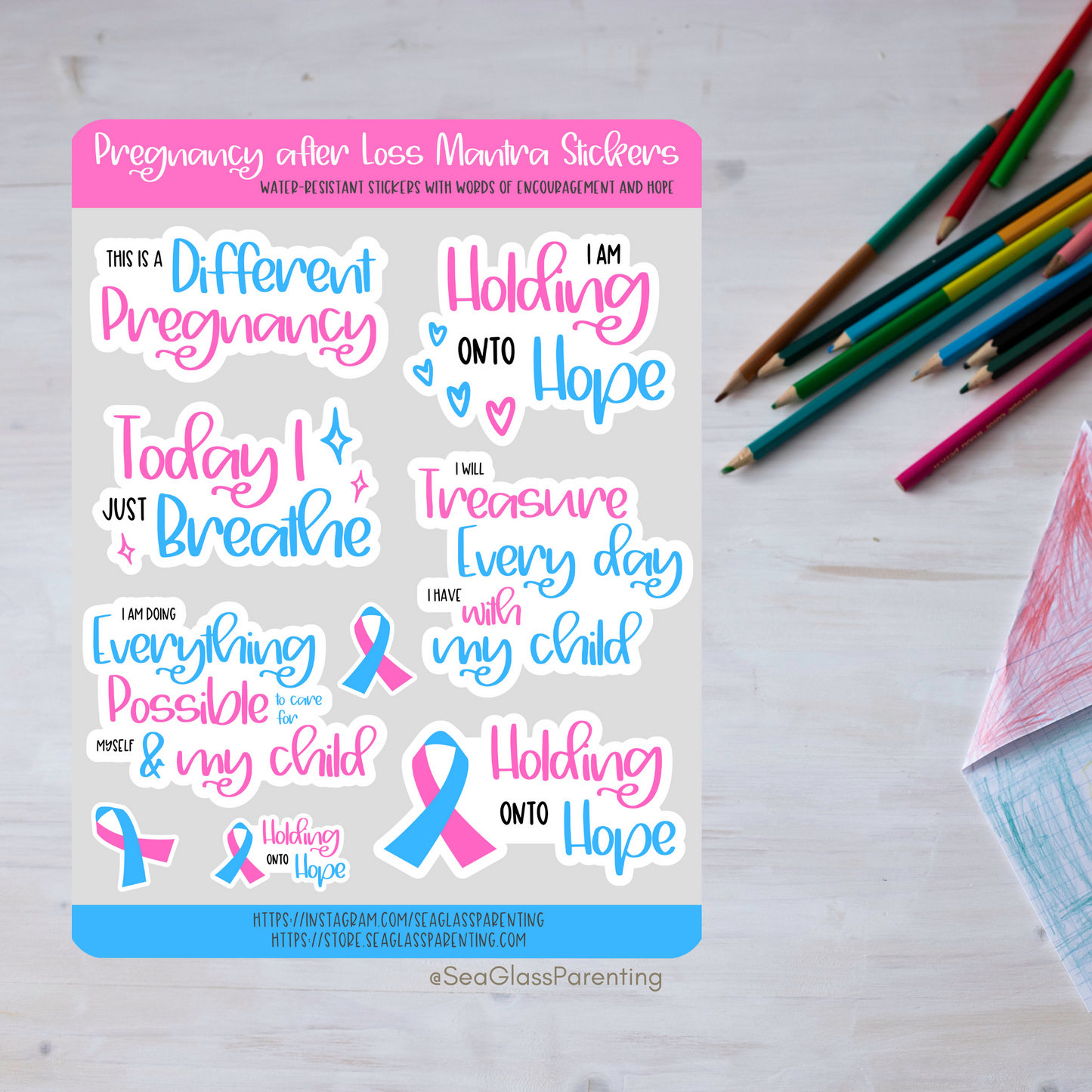 Pregnancy after Loss Affirmations (vinyl sticker sheet)