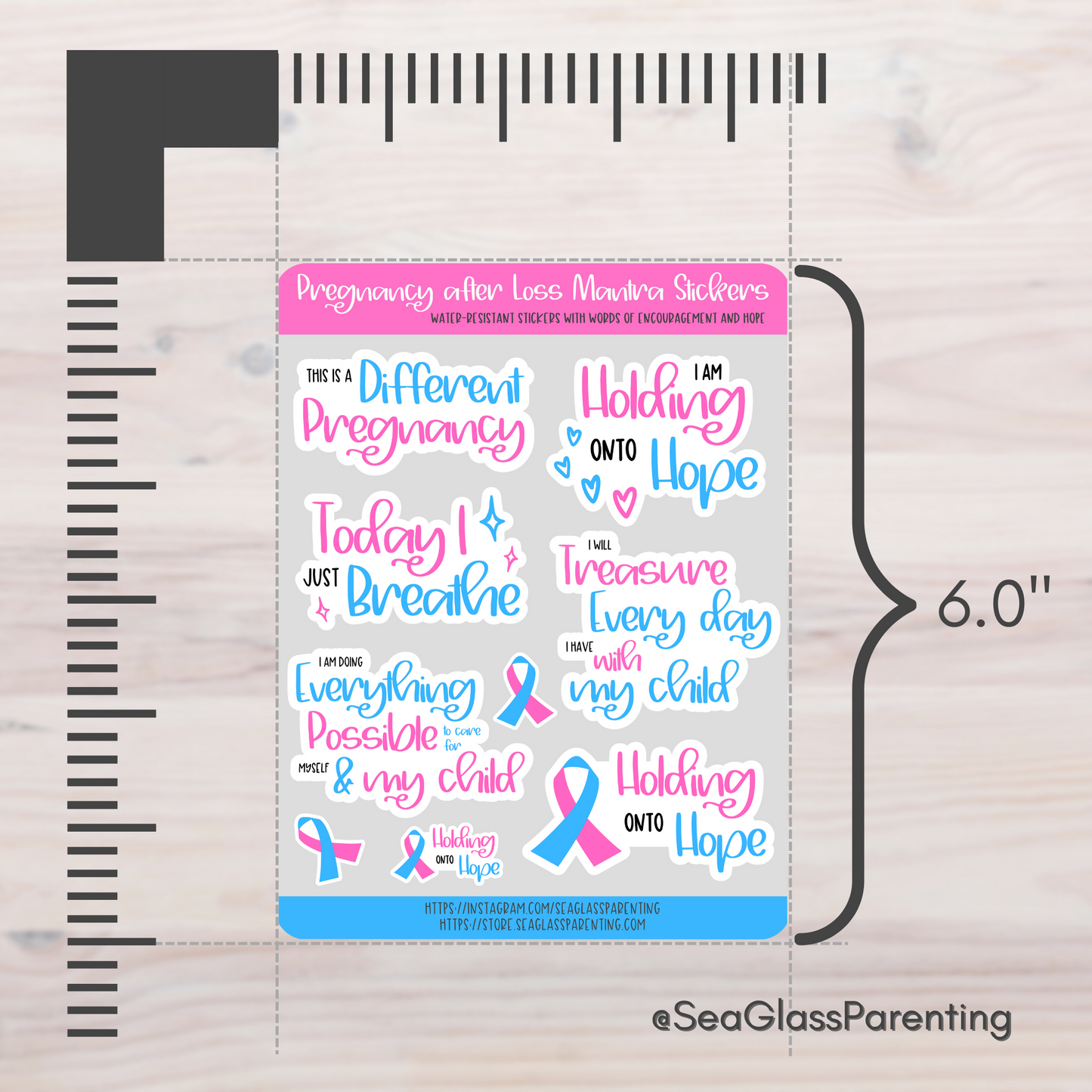 Pregnancy after Loss Affirmations (vinyl sticker sheet)