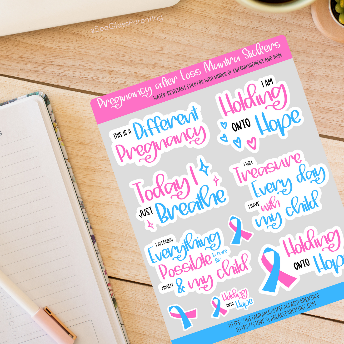 Pregnancy after Loss Affirmations (vinyl sticker sheet)