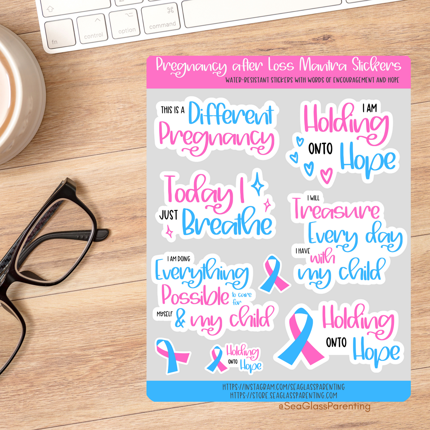 Pregnancy after Loss Affirmations (vinyl sticker sheet)