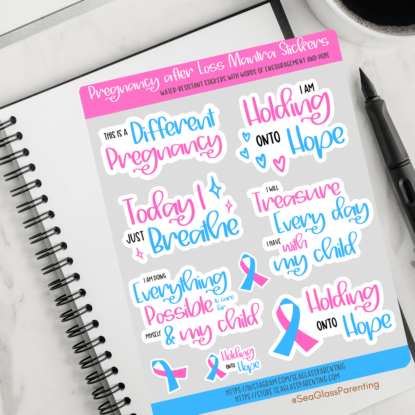 Pregnancy after Loss Affirmations (vinyl sticker sheet)