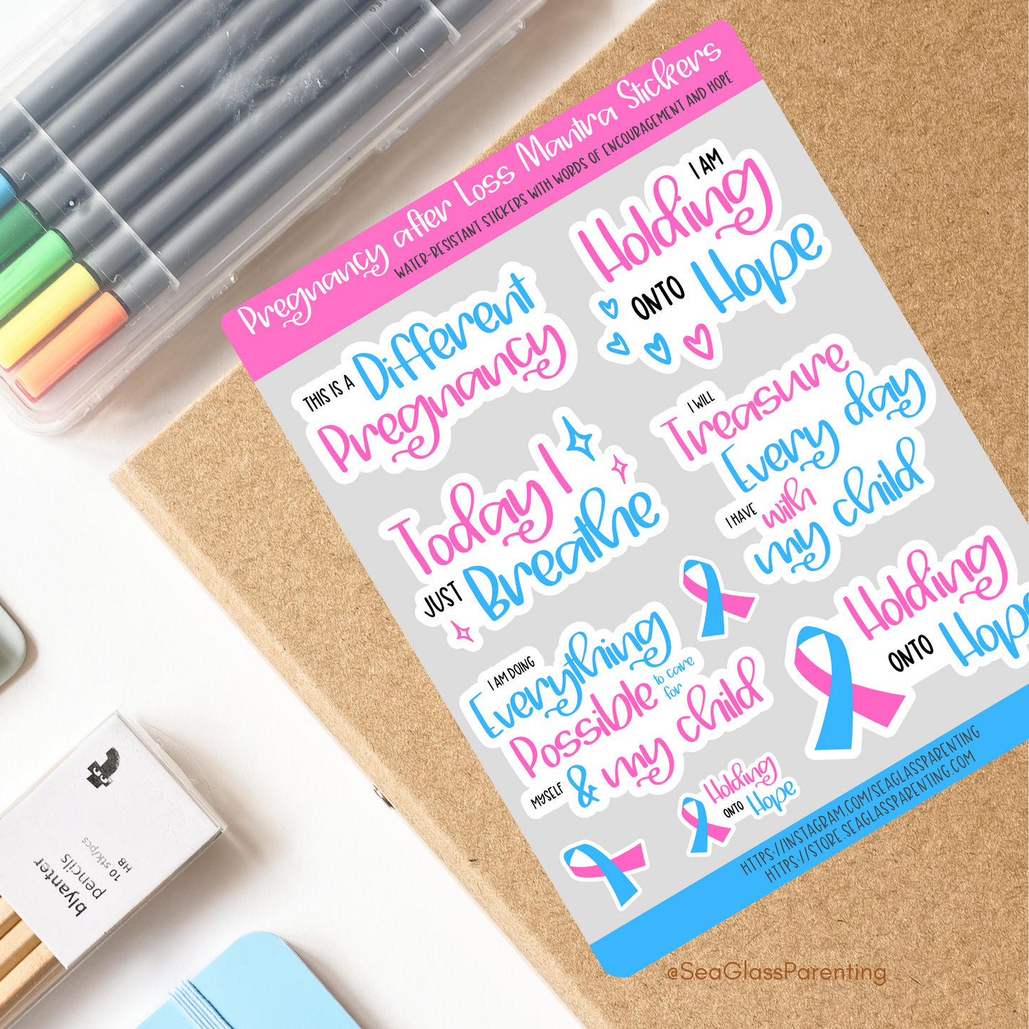 Pregnancy after Loss Affirmations (vinyl sticker sheet)