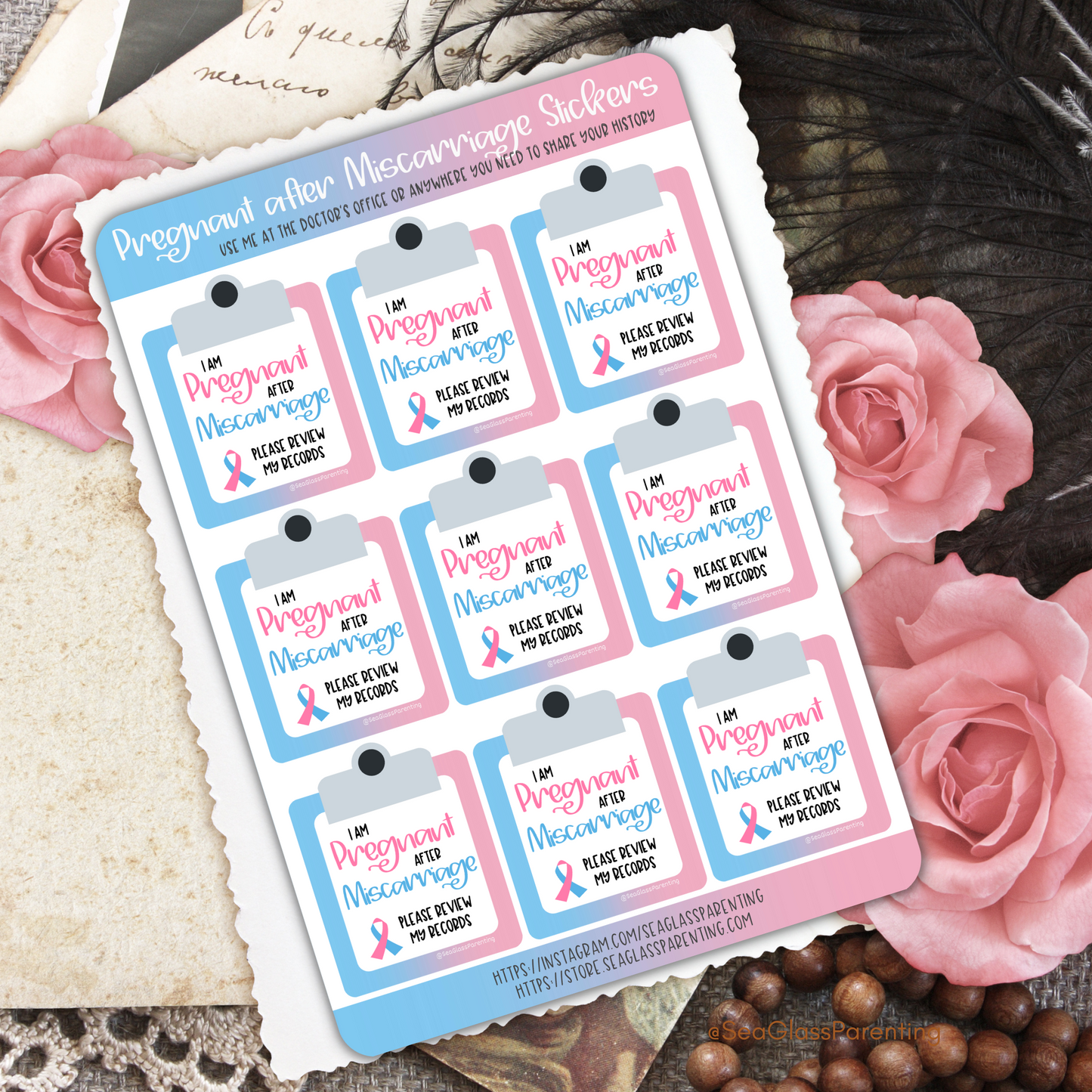 Pregnant after Loss Doctor's Office stickers (paper sticker sheet)