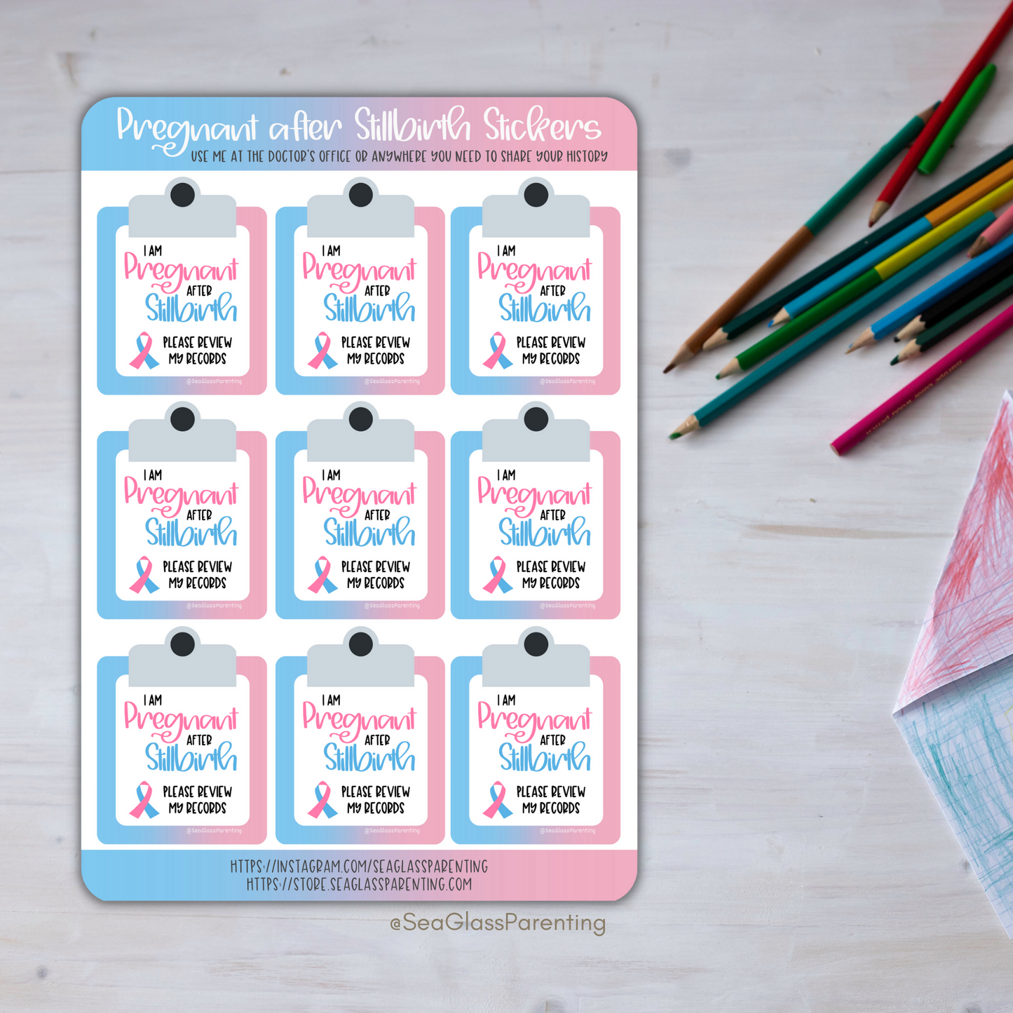 Pregnant after Loss Doctor's Office stickers (paper sticker sheet)