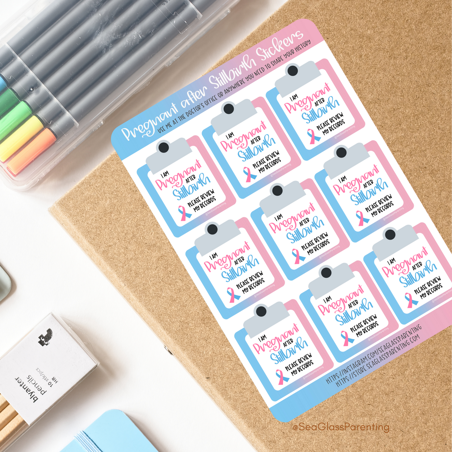 Pregnant after Loss Doctor's Office stickers (paper sticker sheet)