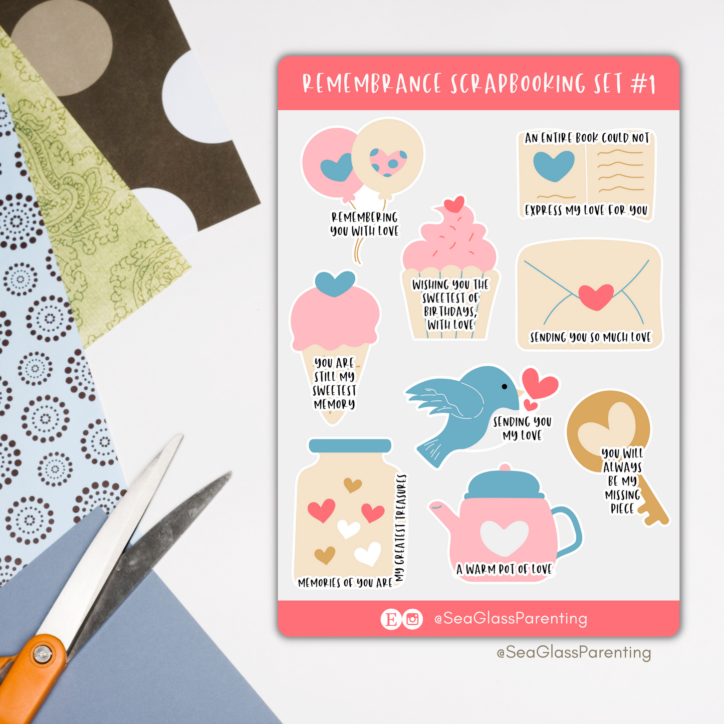 Remembrance scrapbooking set volume 1 (vinyl sticker sheet)