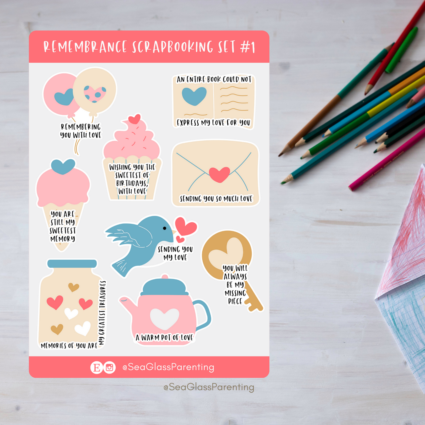 Remembrance scrapbooking set volume 1 (vinyl sticker sheet)