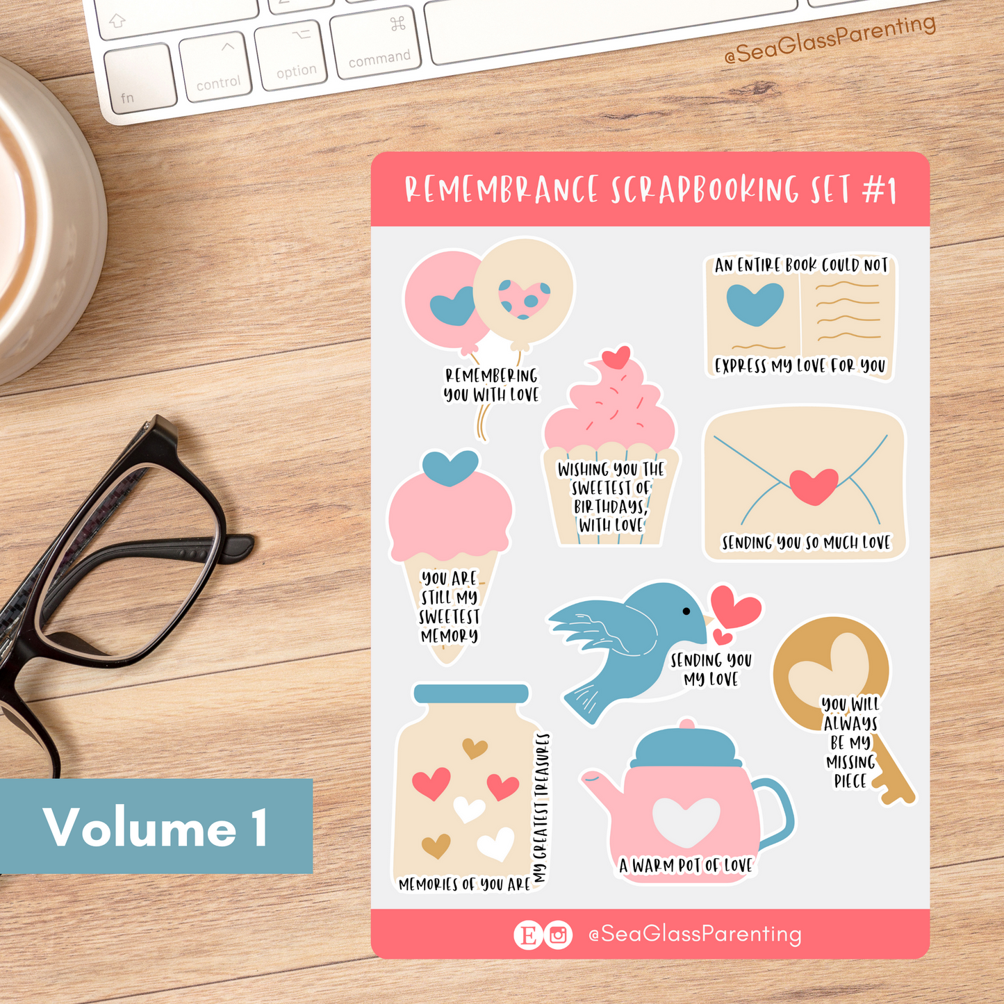 Remembrance scrapbooking set volume 1 (vinyl sticker sheet)